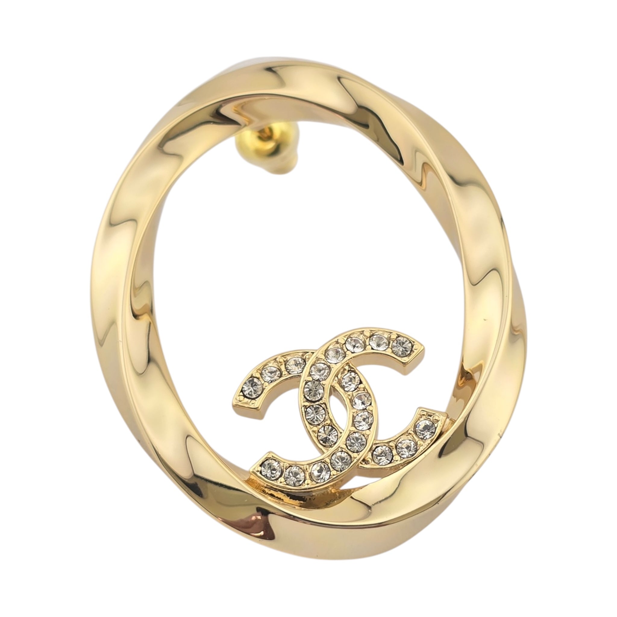 Chanel CC Gold Oval Earrings 2025 CHANEL
