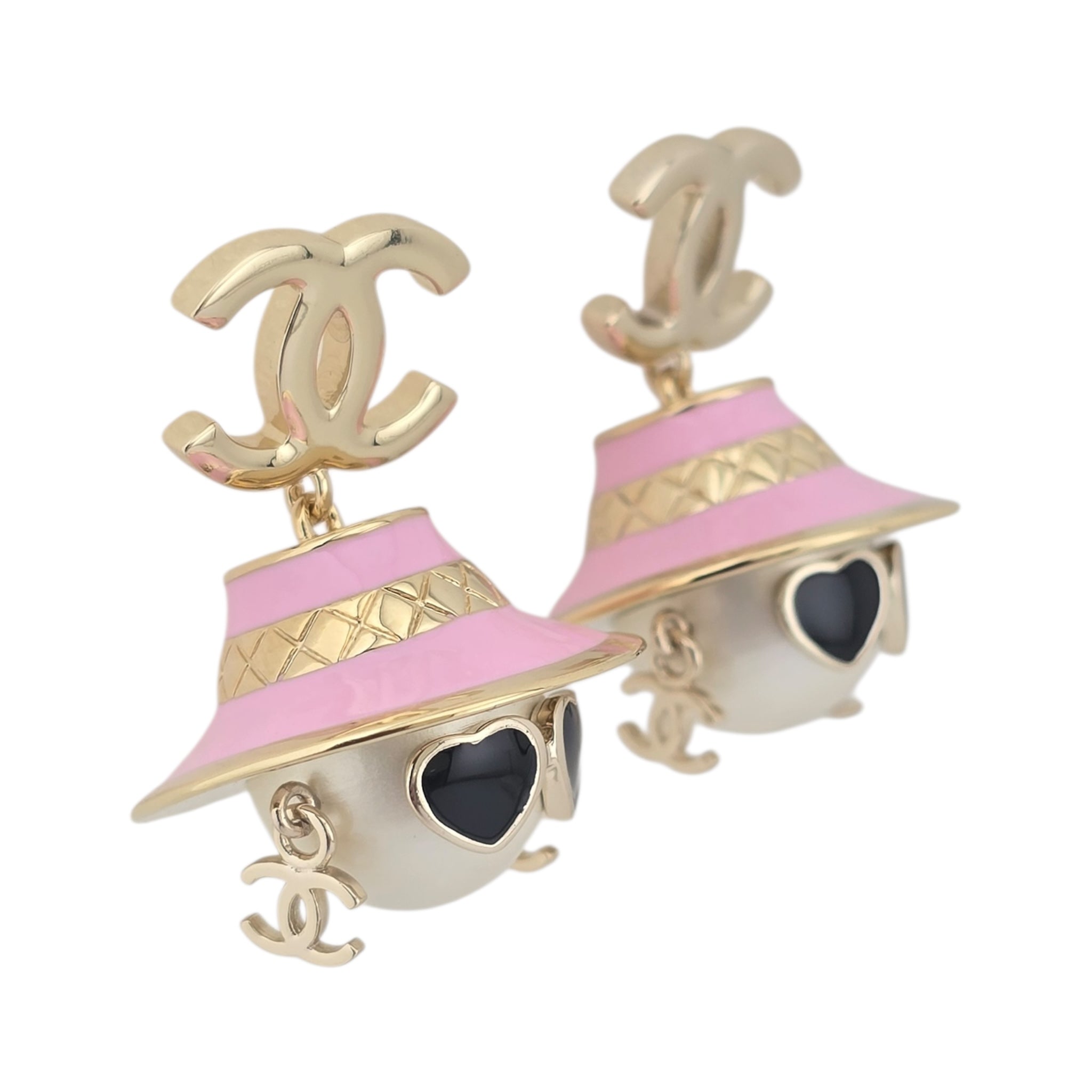 Chanel CC Robot Gabrielle Doll Pink Earrings 25B CHANEL