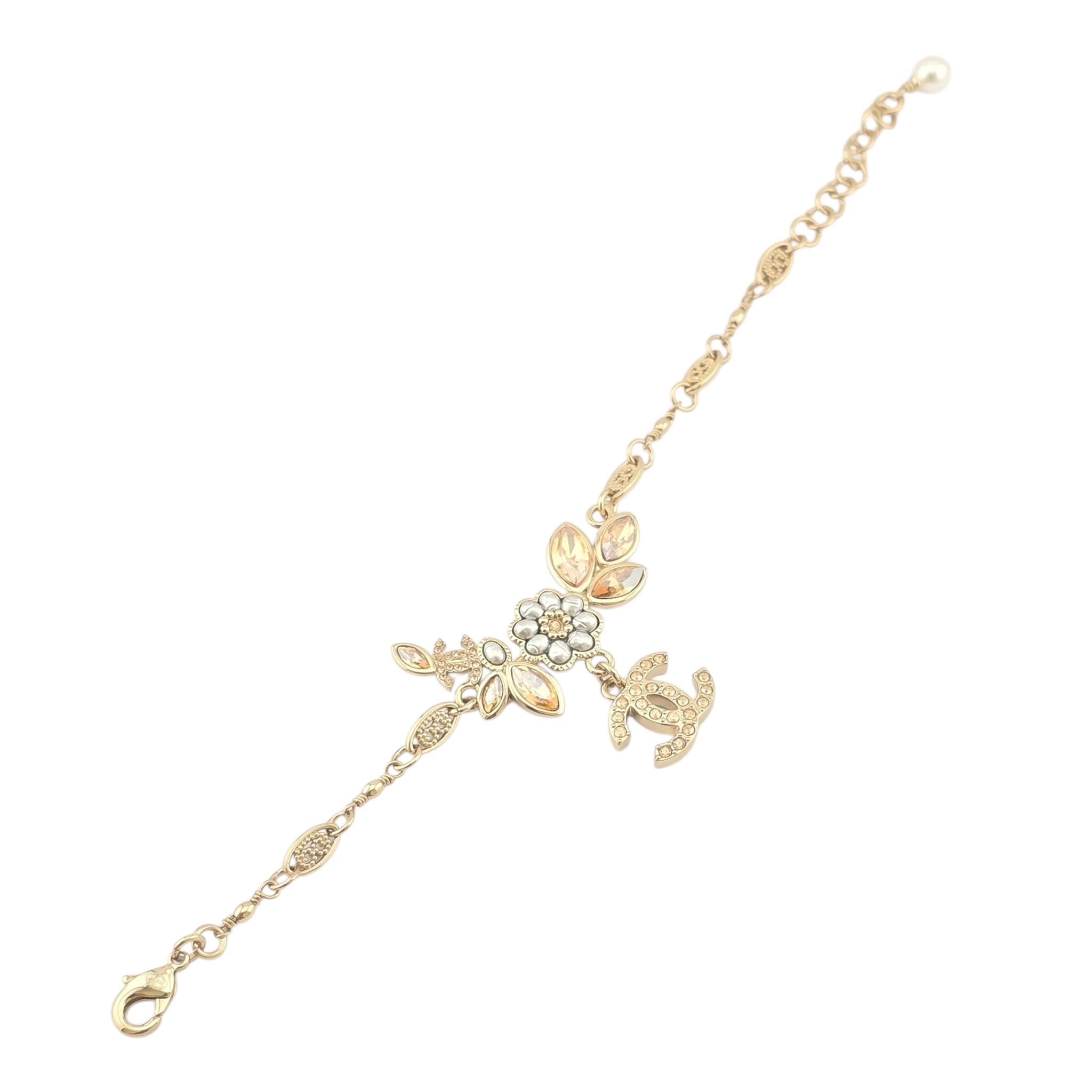 Chanel CC Gold Floral Bracelet 2022 CHANEL