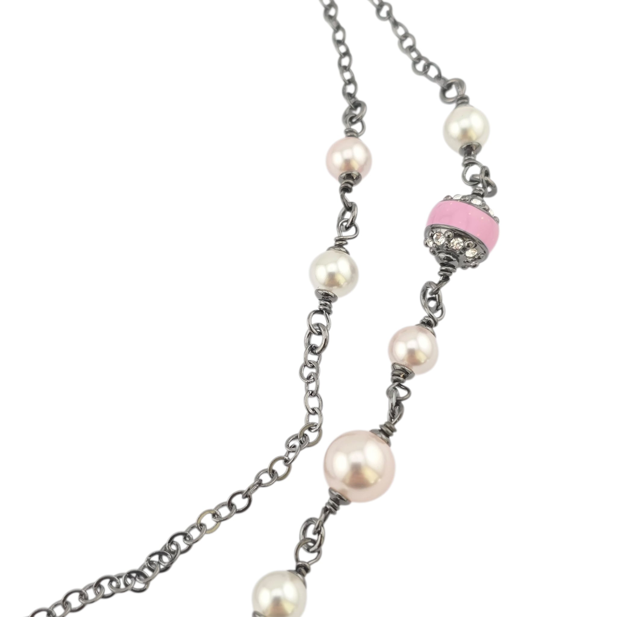 Chanel CC Ruthenium Pink Bow Necklace 2025 CHANEL