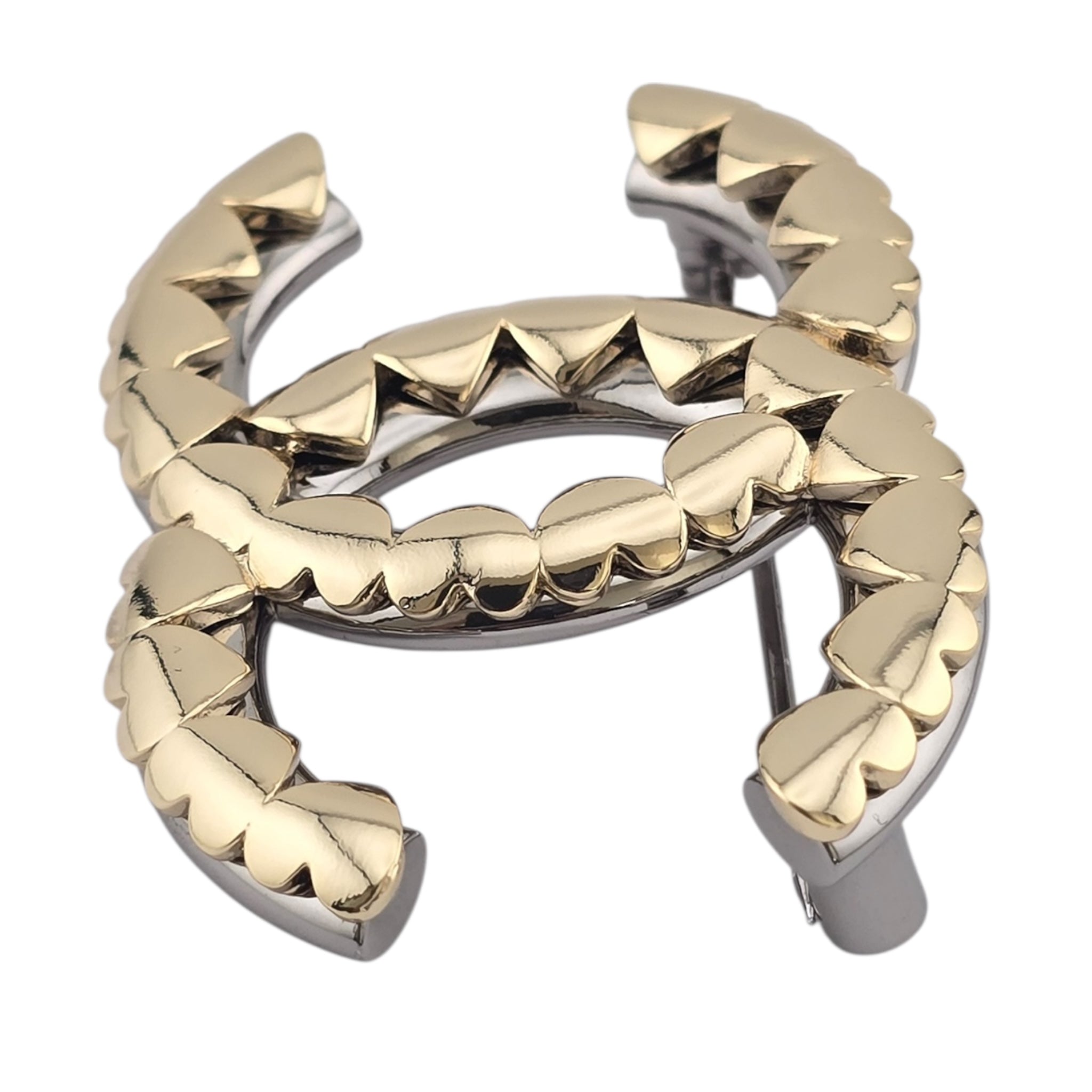 Chanel CC Gold Ruthenium Hearts Brooch 2022 CHANEL