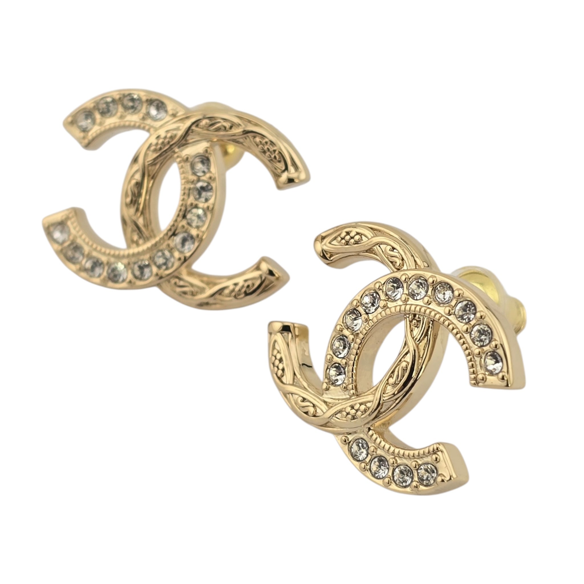 Chanel CC Gold Stud Earrings 2025 CHANEL