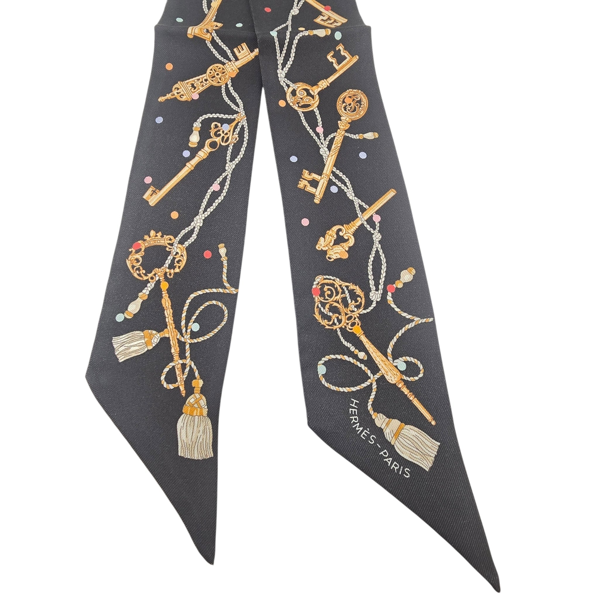 Hermes Silk Les Cles a Pois Twilly HERMES
