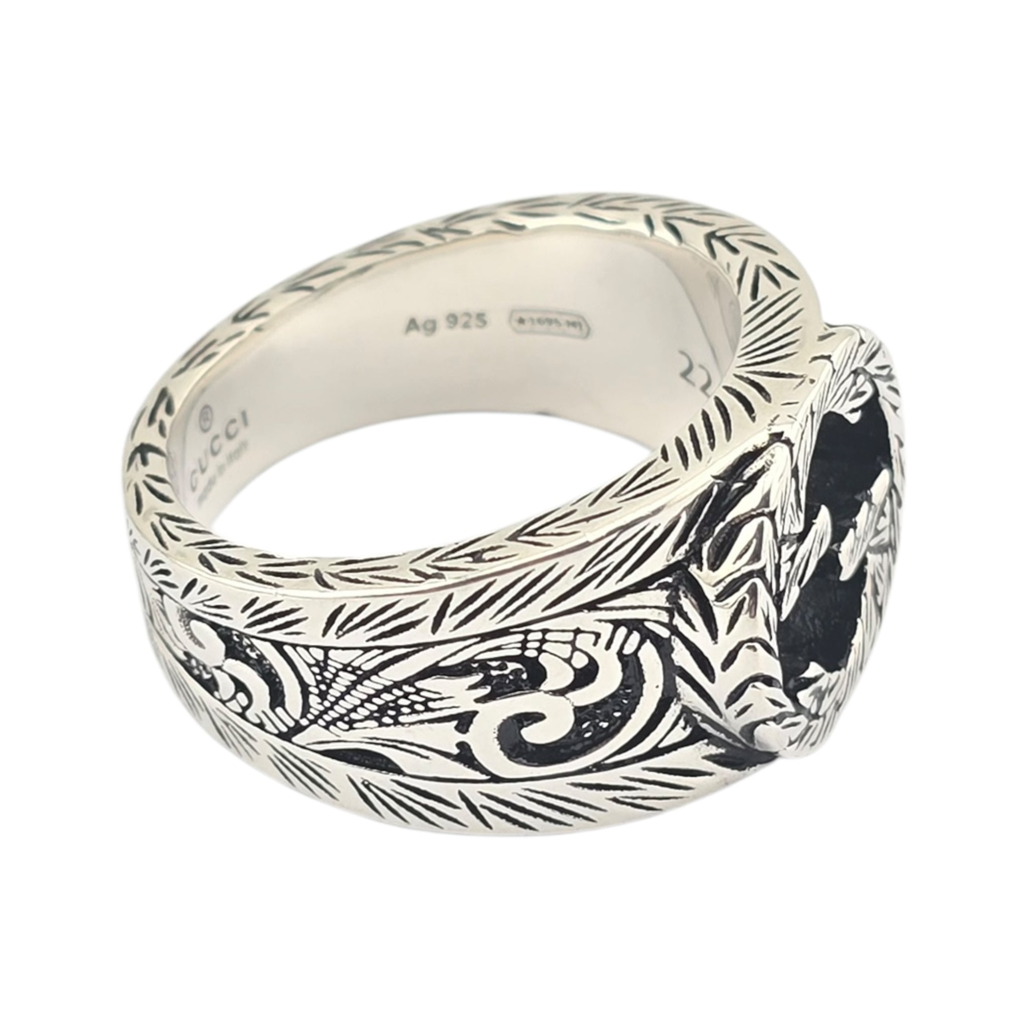 GUCCI Interlocking GG Paisley Silver Ring GUCCI