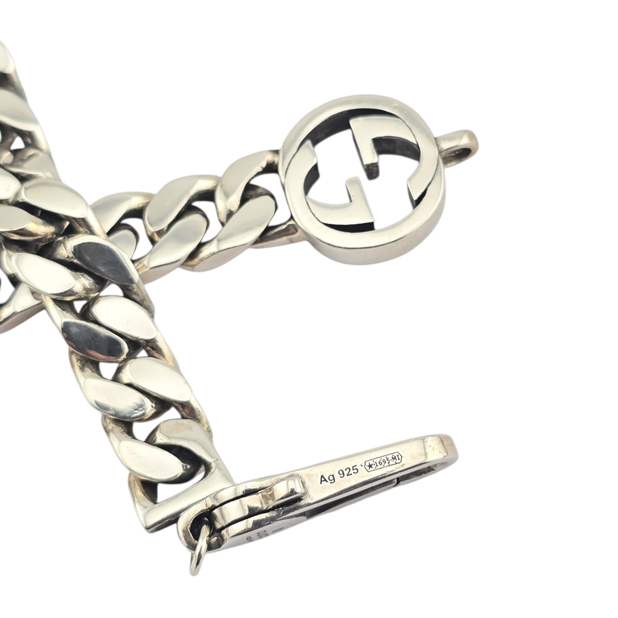 GUCCI GG Interlocking Sterling Silver Logo Bracelet GUCCI