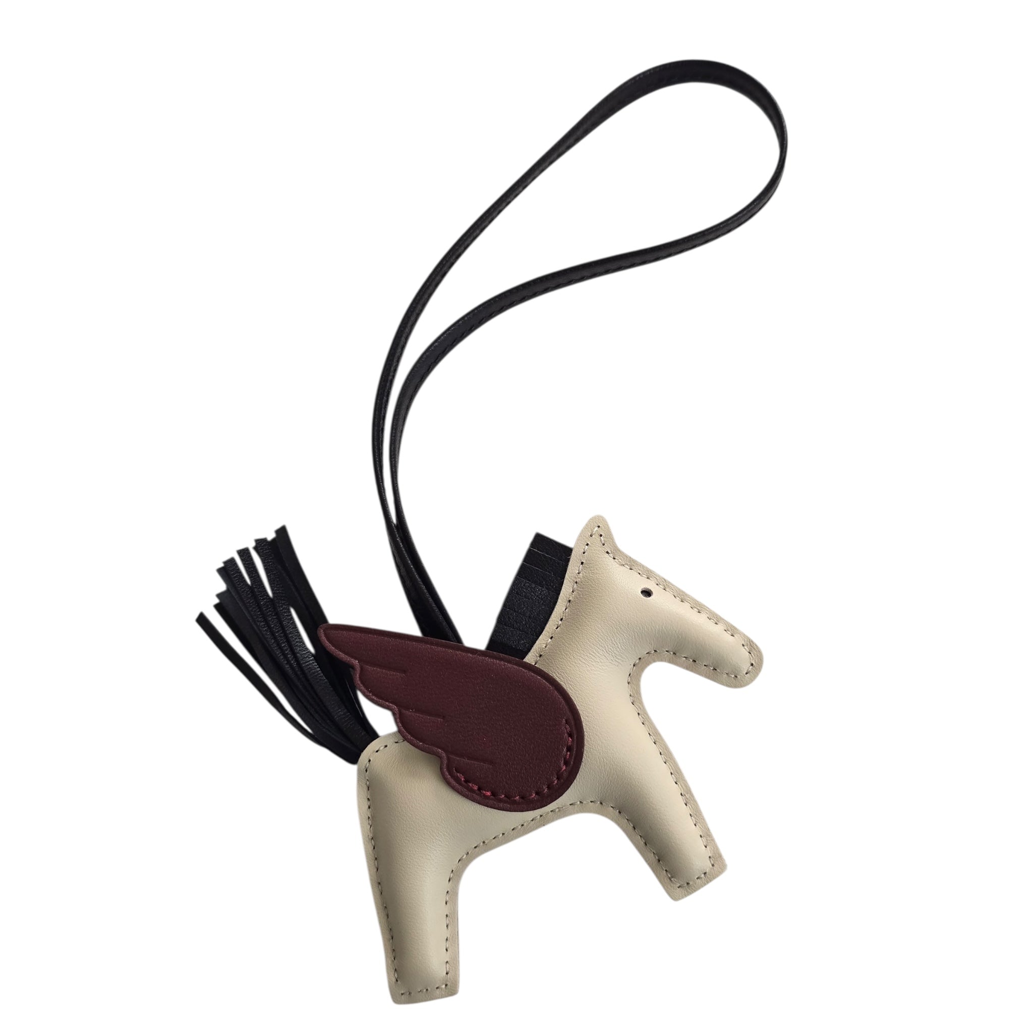 Hermes Rodeo Pegase PM Bag Charm Black/Craie/Rouge H HERMES