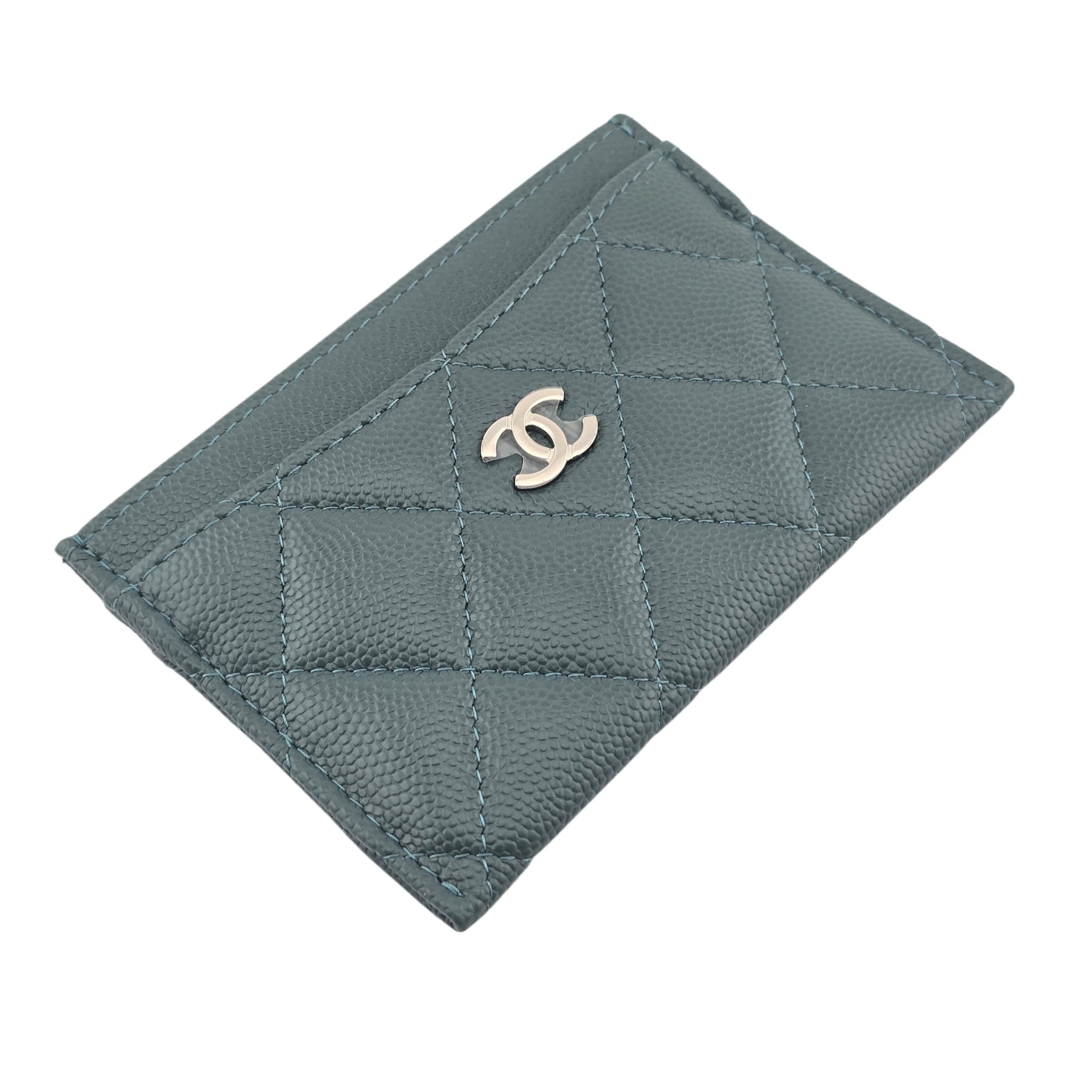Chanel CC Caviar Green Classic Cardholder CHANEL