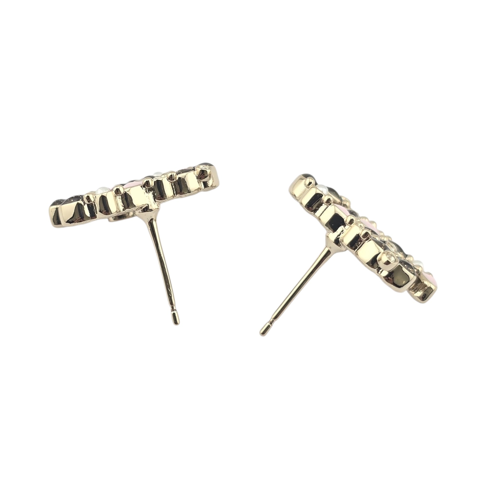 Chanel CC Gold Enamel Stud Earrings 2025 CHANEL