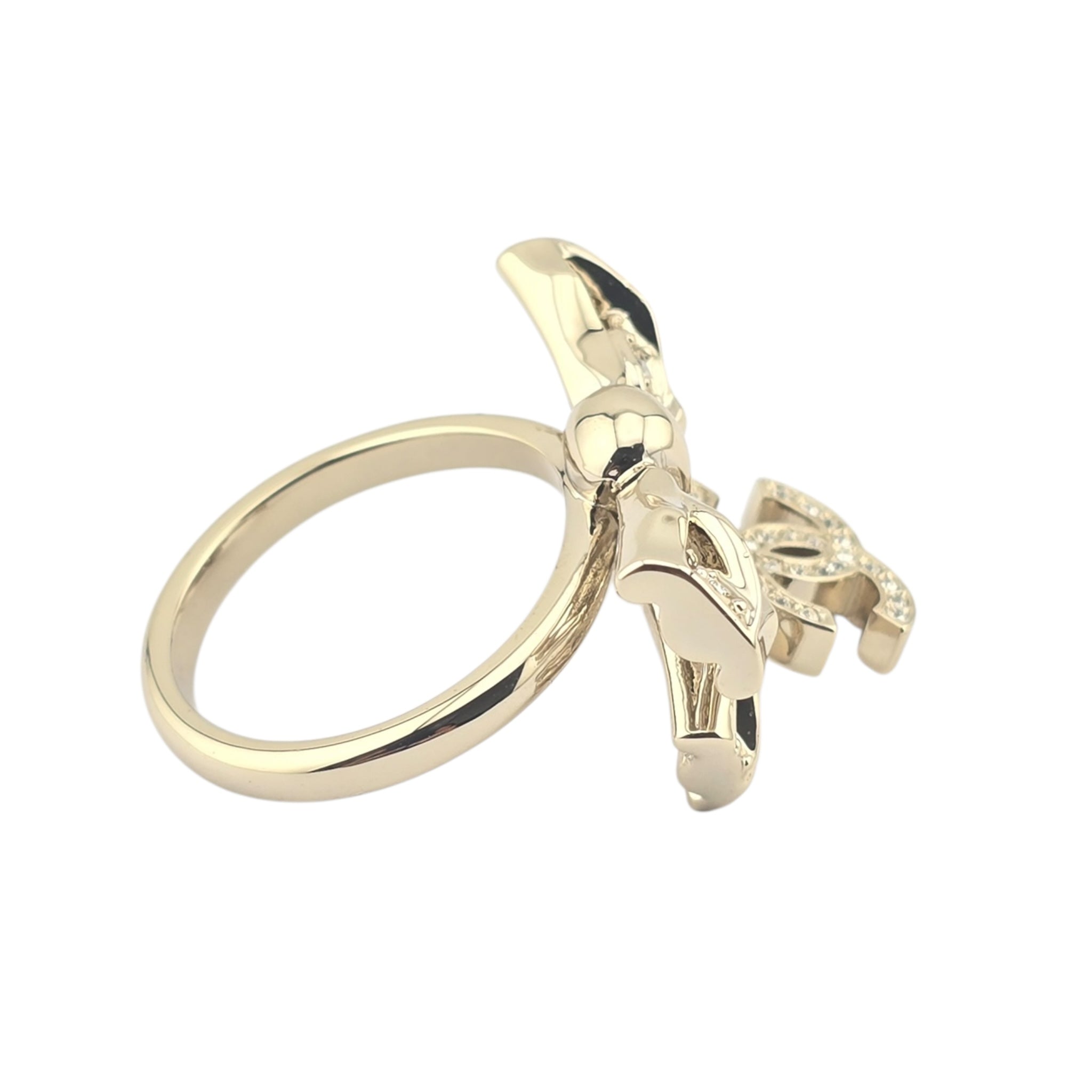 Chanel CC Bow Gold Ring 2024 CHANEL