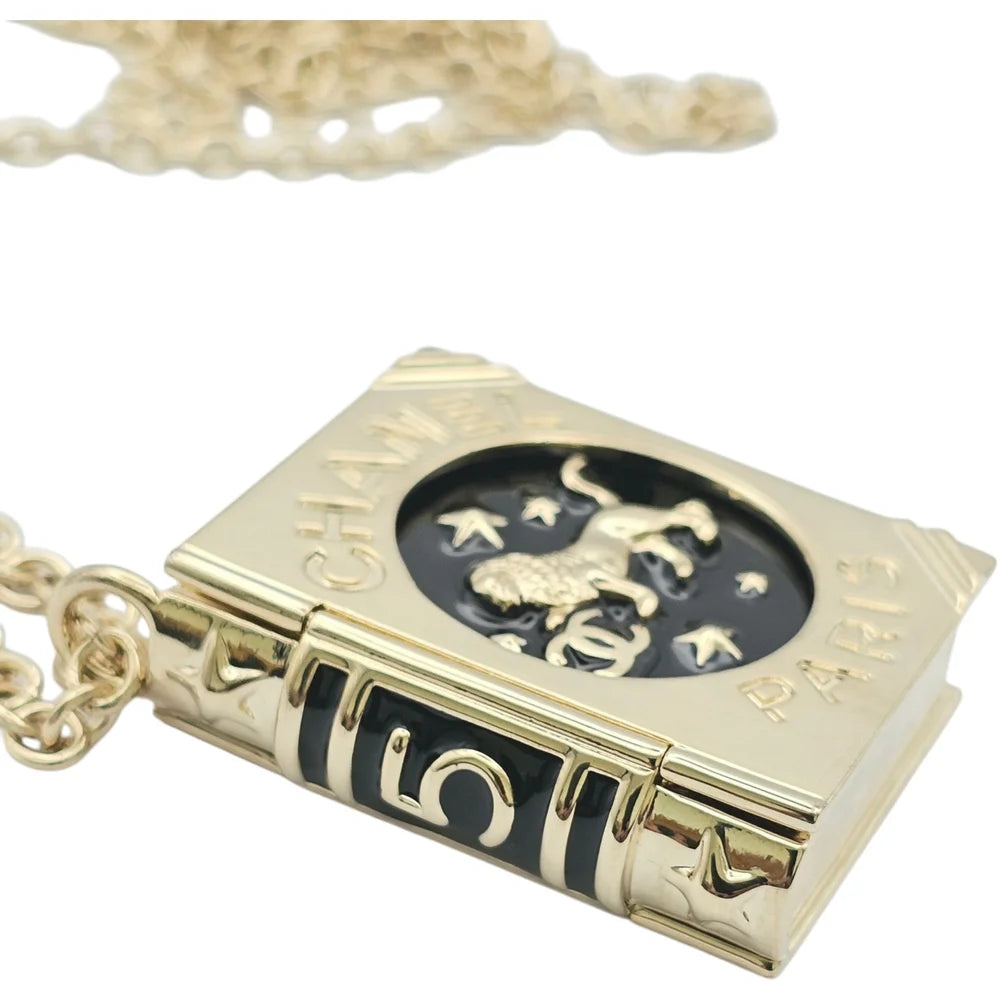 Chanel Enamel Lion Book Locket Pendant Necklace Cruise 2022 CHANEL
