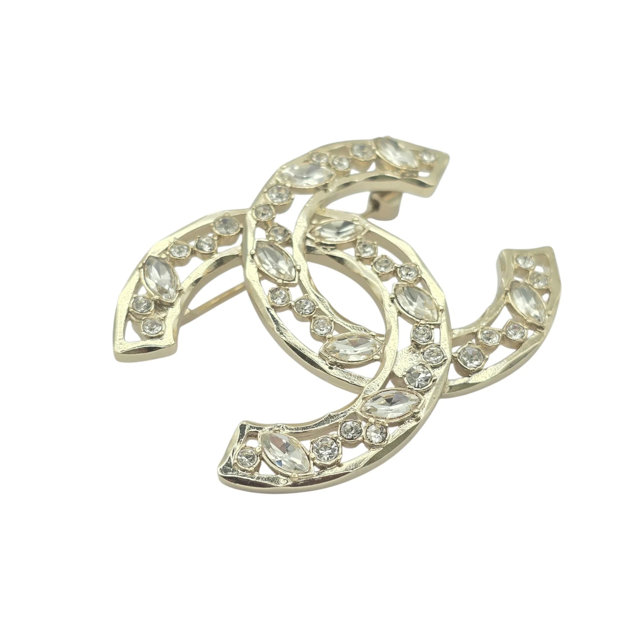 Chanel CC Gold/Crystal Brooch 2020 CHANEL