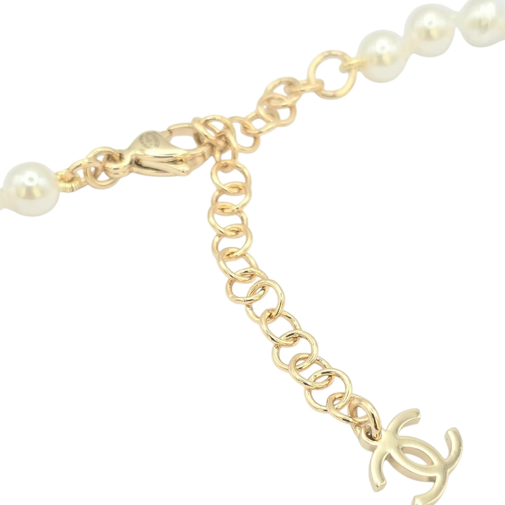 Chanel CC Heart Faux Pearl Choker Necklace 2024 CHANEL