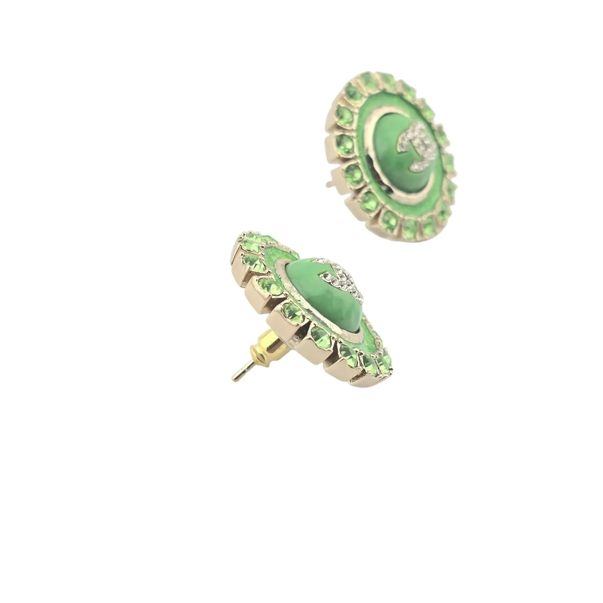 Chanel CC Green Faux Pearl Earrings 2024 CHANEL