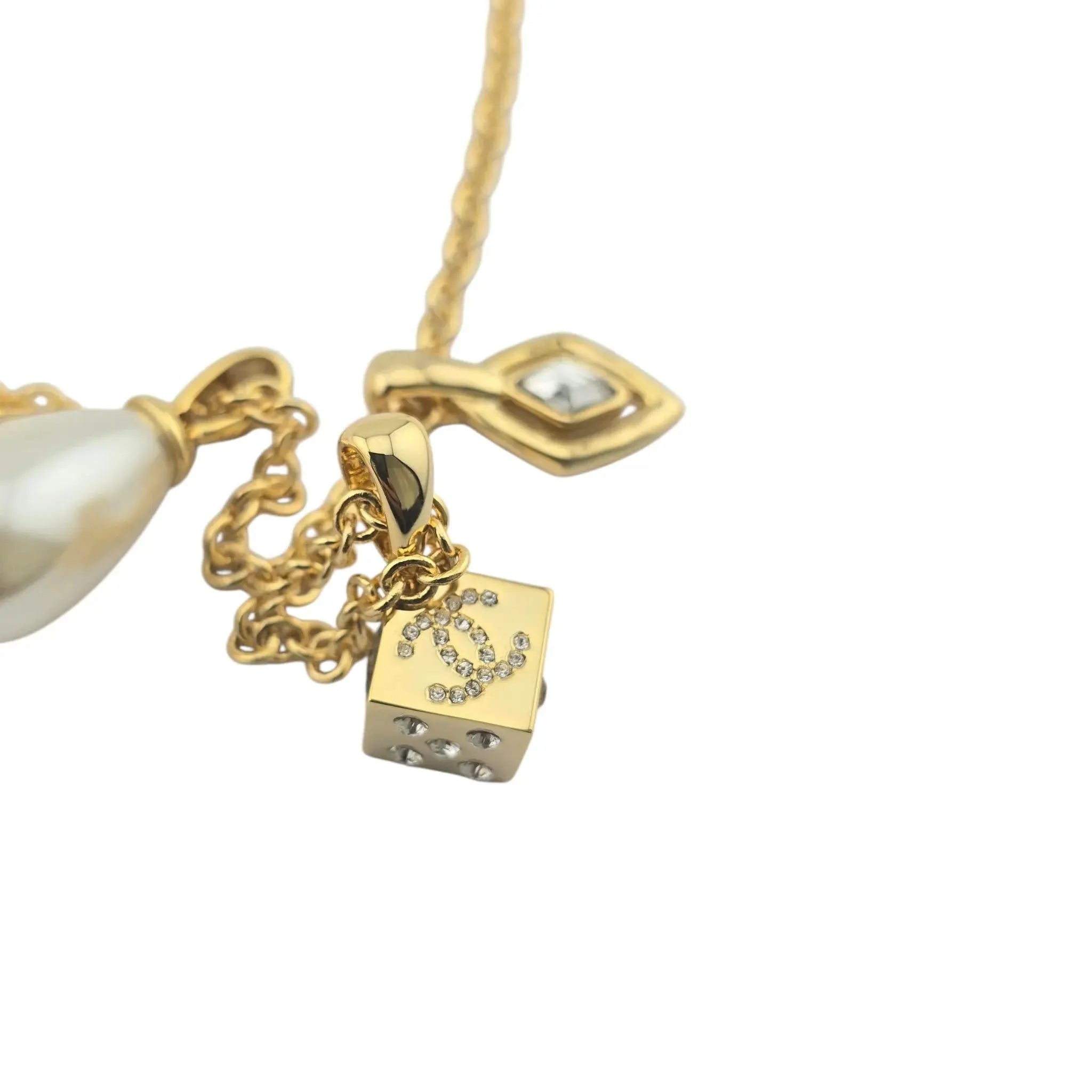 hanel CC Charms Gold Necklace 2023 CHANEL