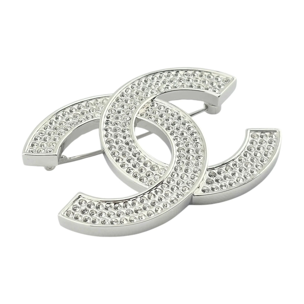 Chanel CC Silver Crystals Brooch 2025 CHANEL