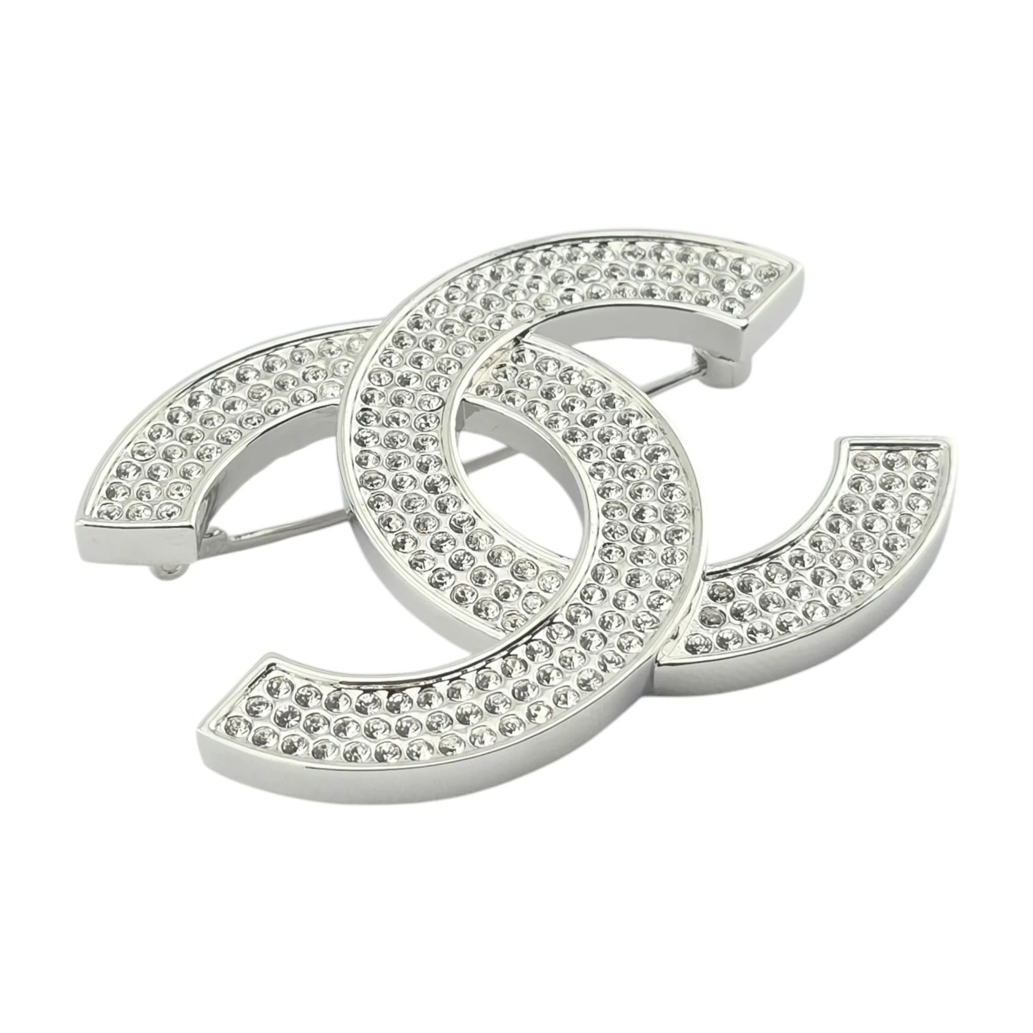 Chanel CC Silver Crystals Brooch 2025 CHANEL