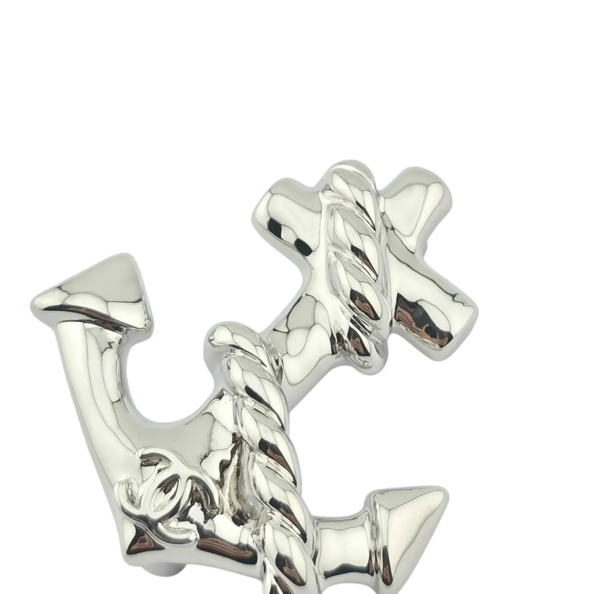 Chanel CC Silver Anchor Brooch 2025 CHANEL