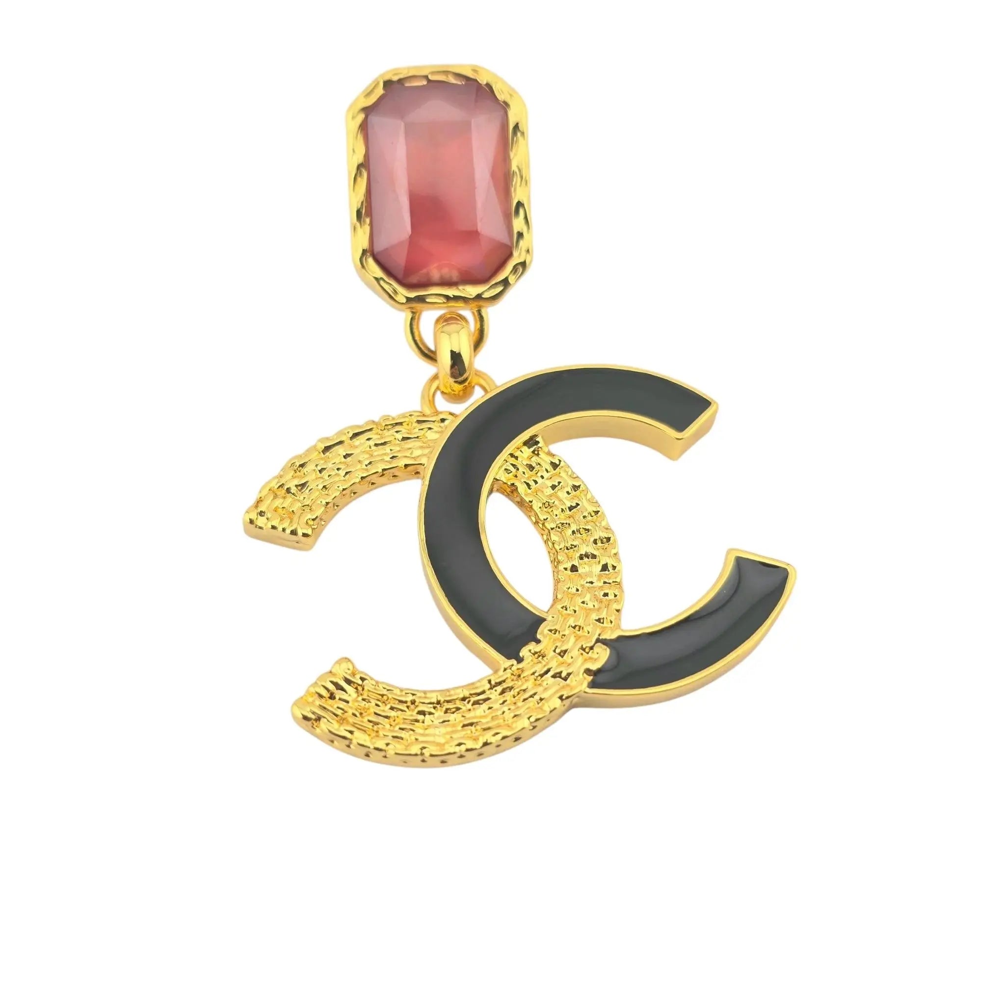 Chanel CC Pendant Gold Red Drop Earrings 2024 CHANEL