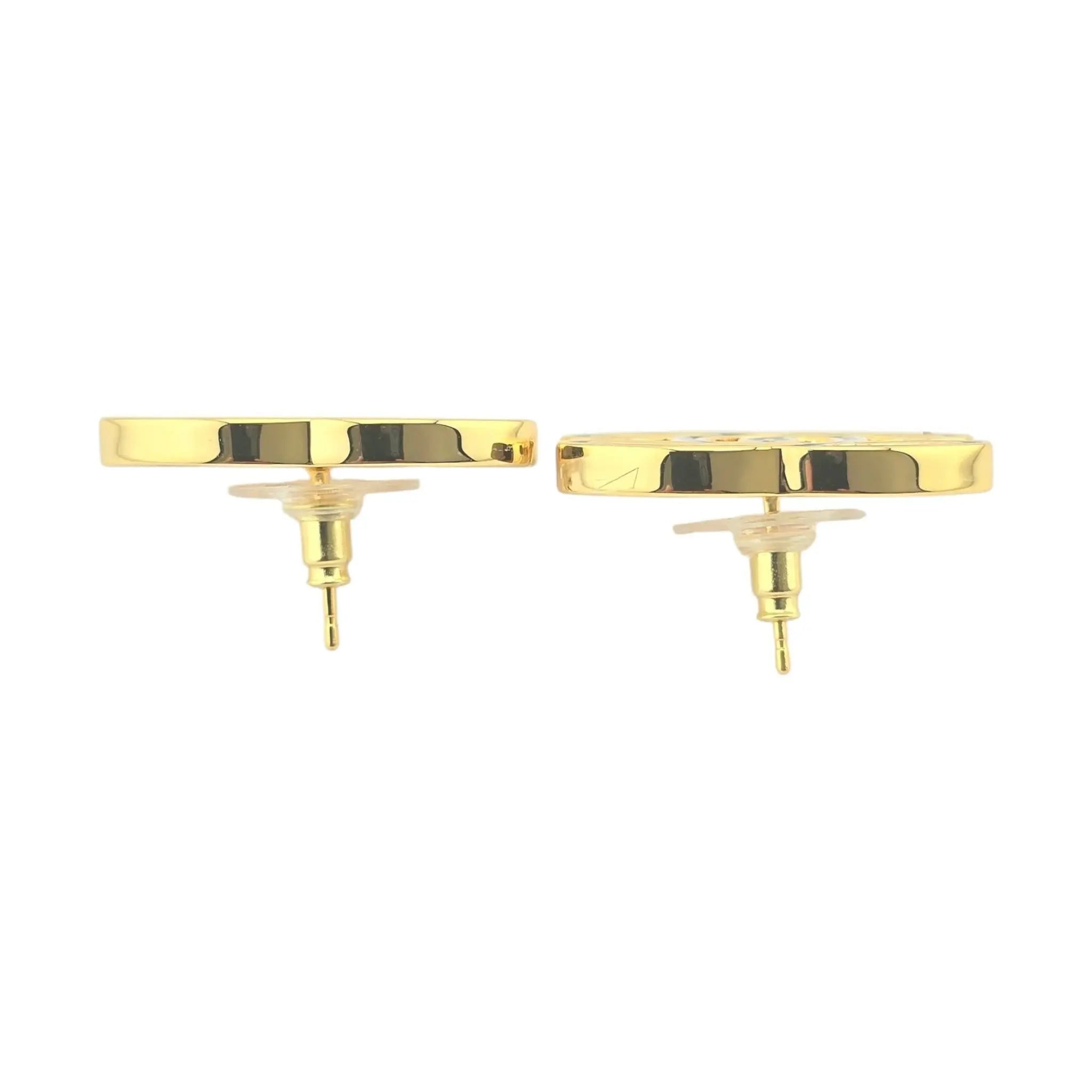 Chanel CC Gold Black Enamel Earrings 2024 CHANEL