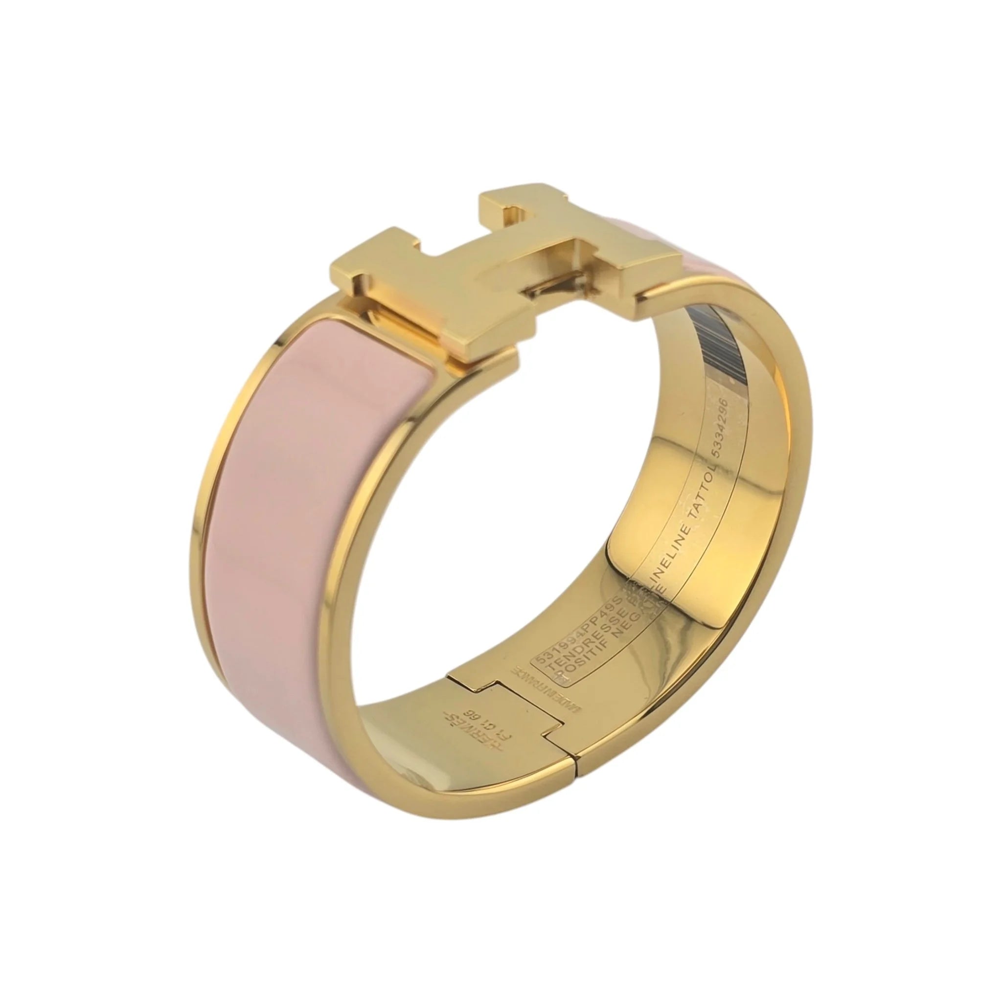 Hermès Clic Clac H Bracelet (Pink) Rose Candeur Gold GM HERMES