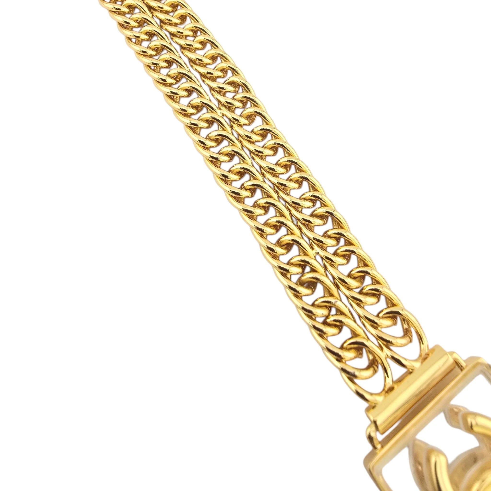 Chanel CC Coco Gold Square Pendant Choker Necklace C2023 CHANEL