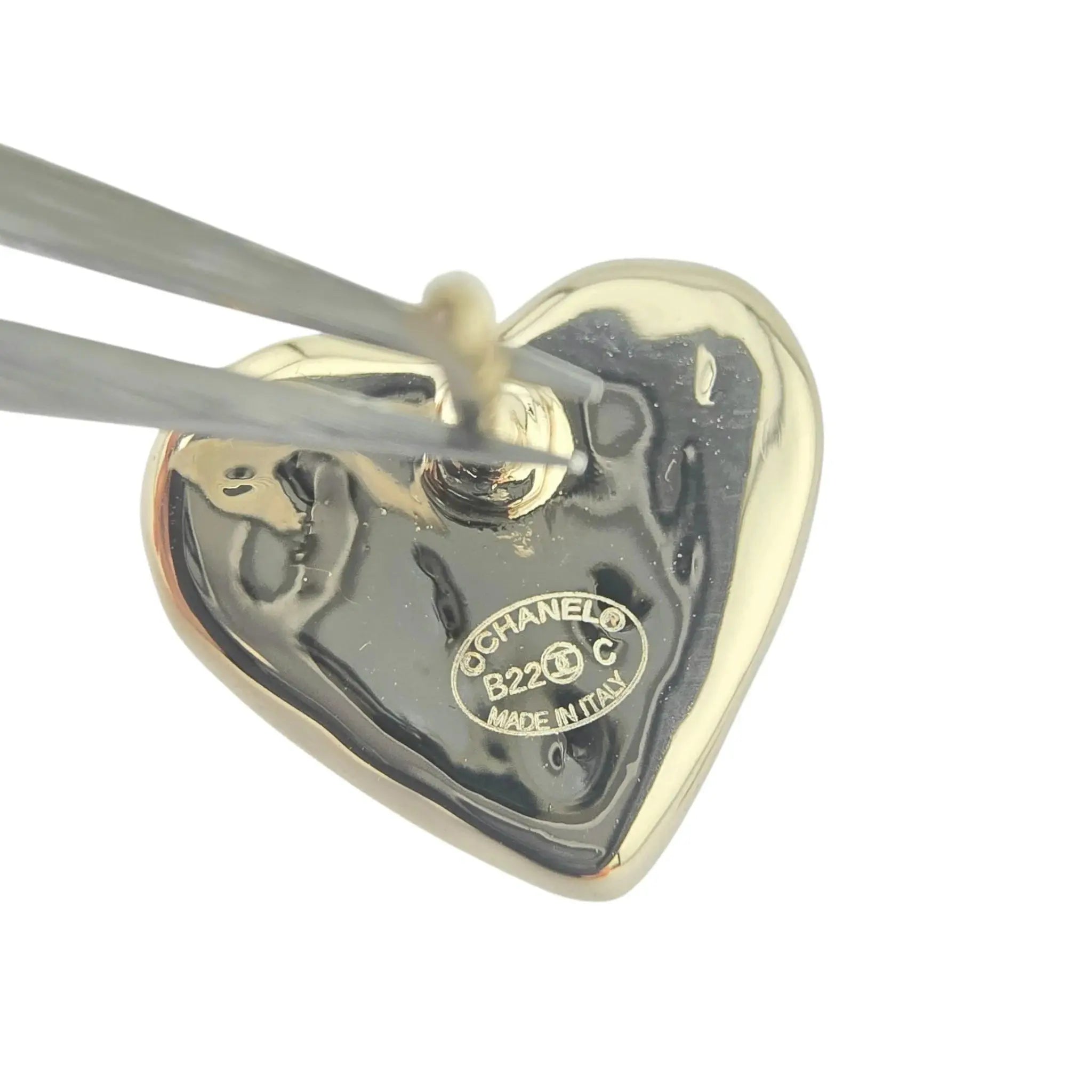 Chanel CC Heart Stud Earrings B22 CHANEL