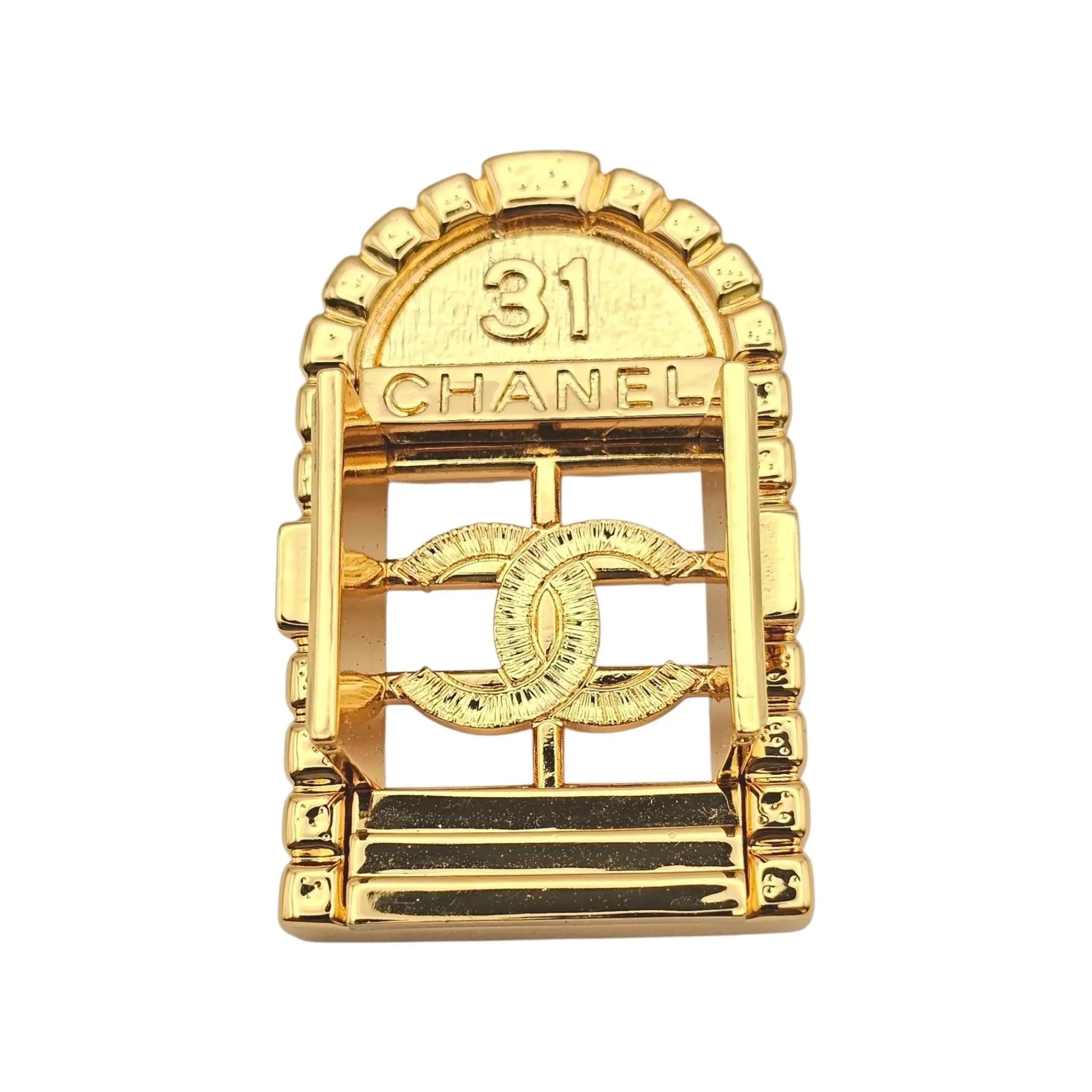 Chanel CC 31 Rue Cambon Door Brooch Gold CHANEL