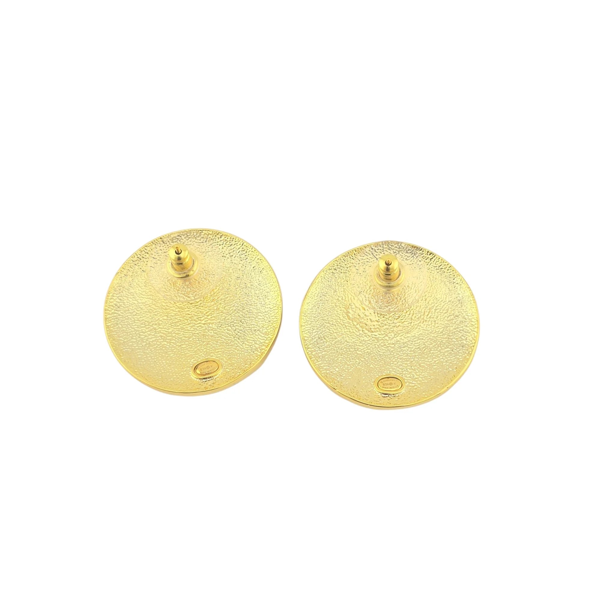 Chanel CC Round Gold Earrings 2024 CHANEL