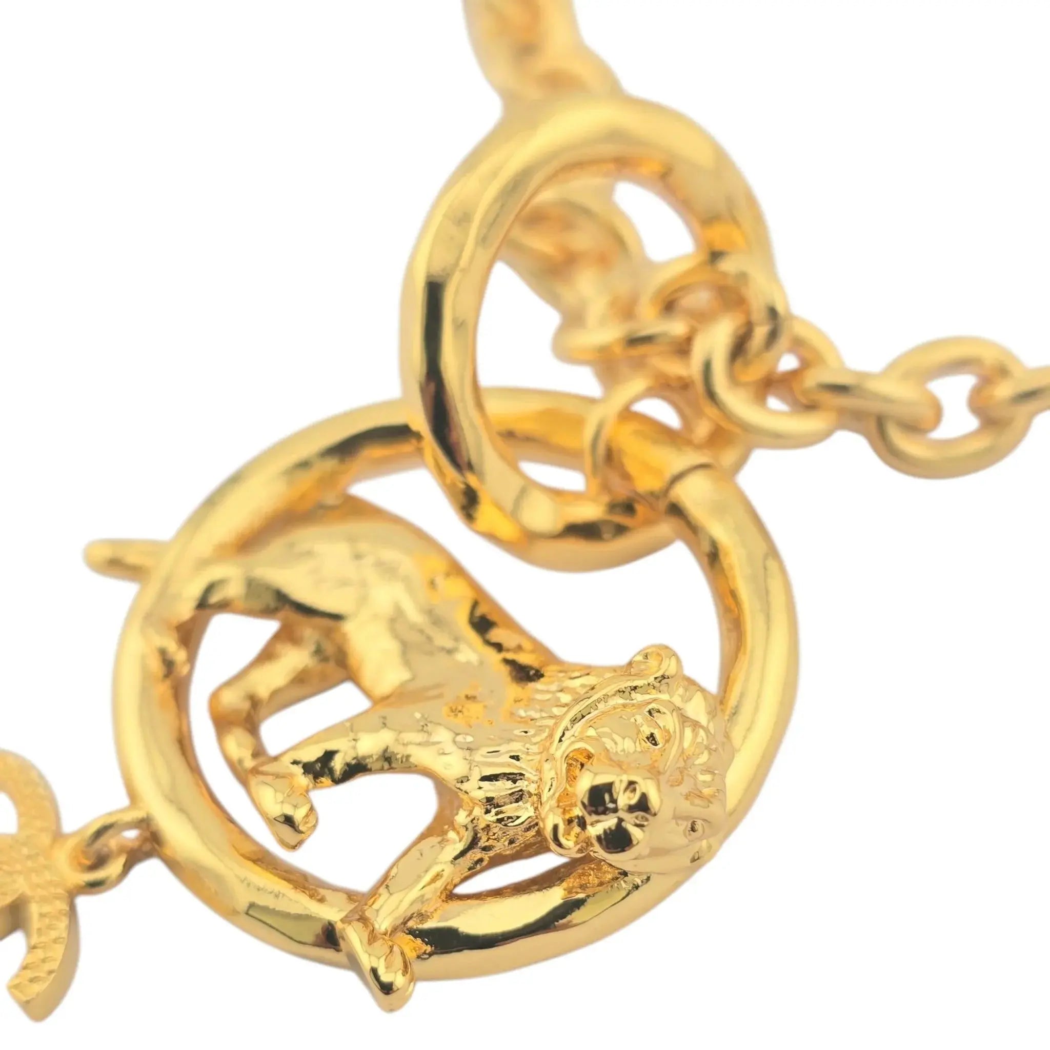 Chanel CC Faux Pearl Gold Lion Necklace 2022 CHANEL