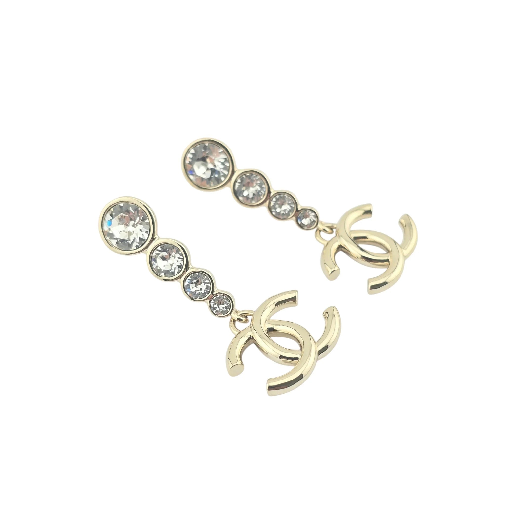 Chanel CC Crystal Drop Earrings 2024 CHANEL