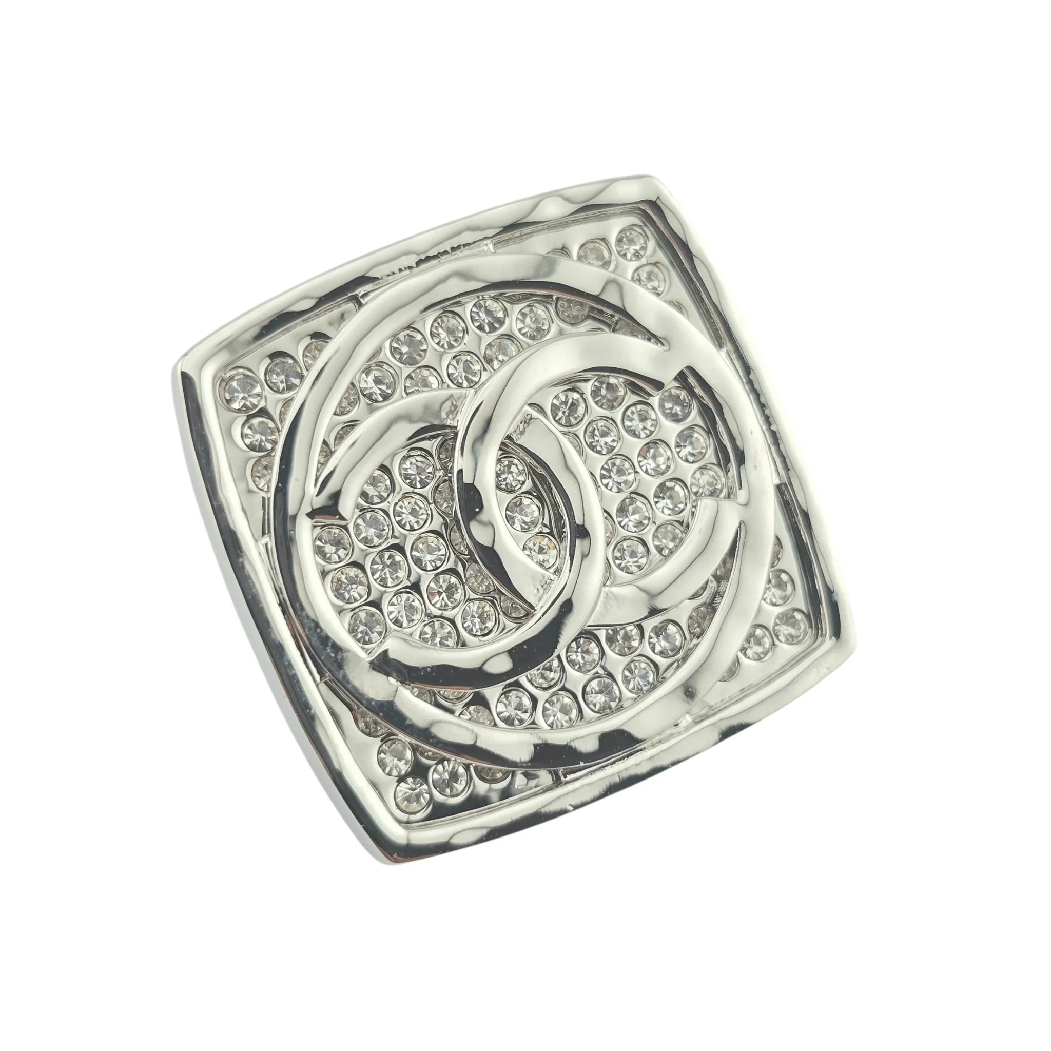 Chanel CC Square Silver Crystal Earrings 2025 CHANEL