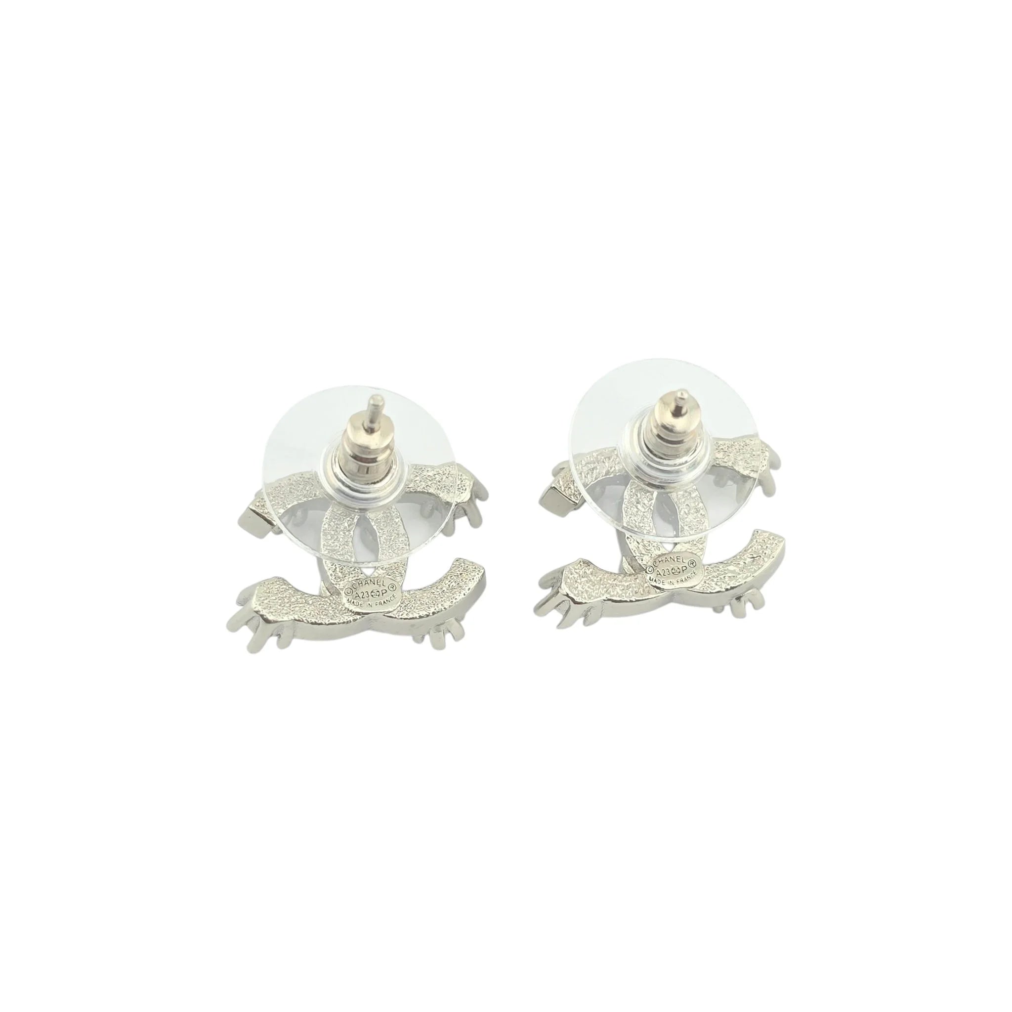 Chanel CC Silver Crystal Snowflake Earrings 2023 CHANEL