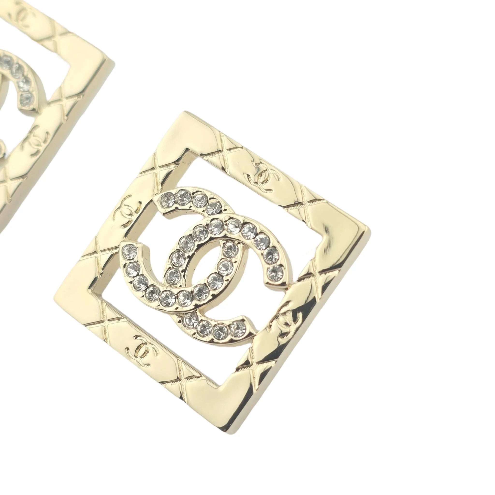 Chanel CC Square Crystal Earrings 2025 CHANEL