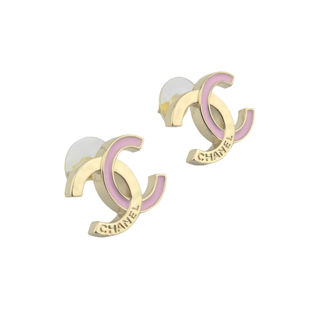 Chanel CC Pink Gold Stud Earrings 2024 CHANEL