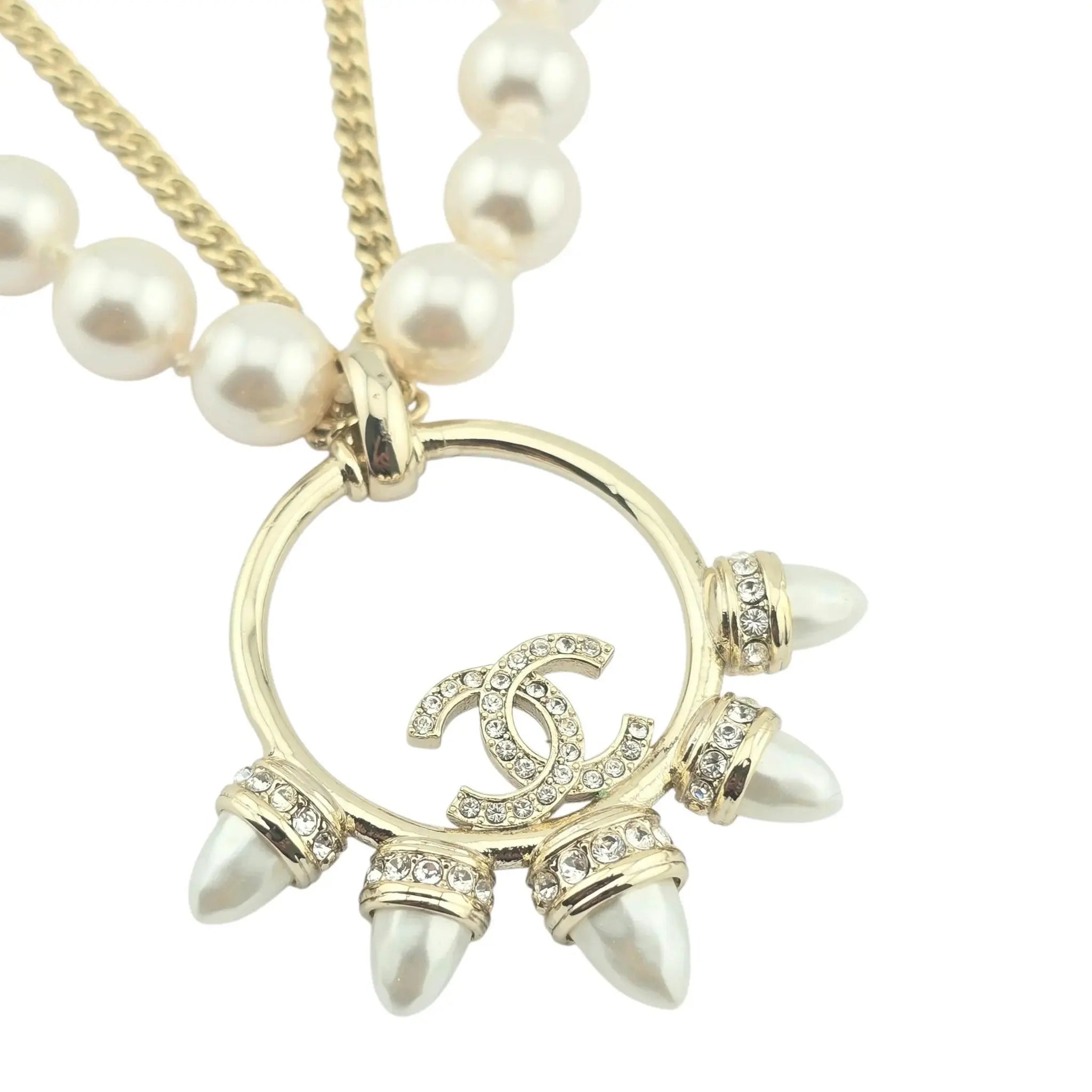Chanel CC Coco Faux Pearl Crystal Necklace 2022 CHANEL