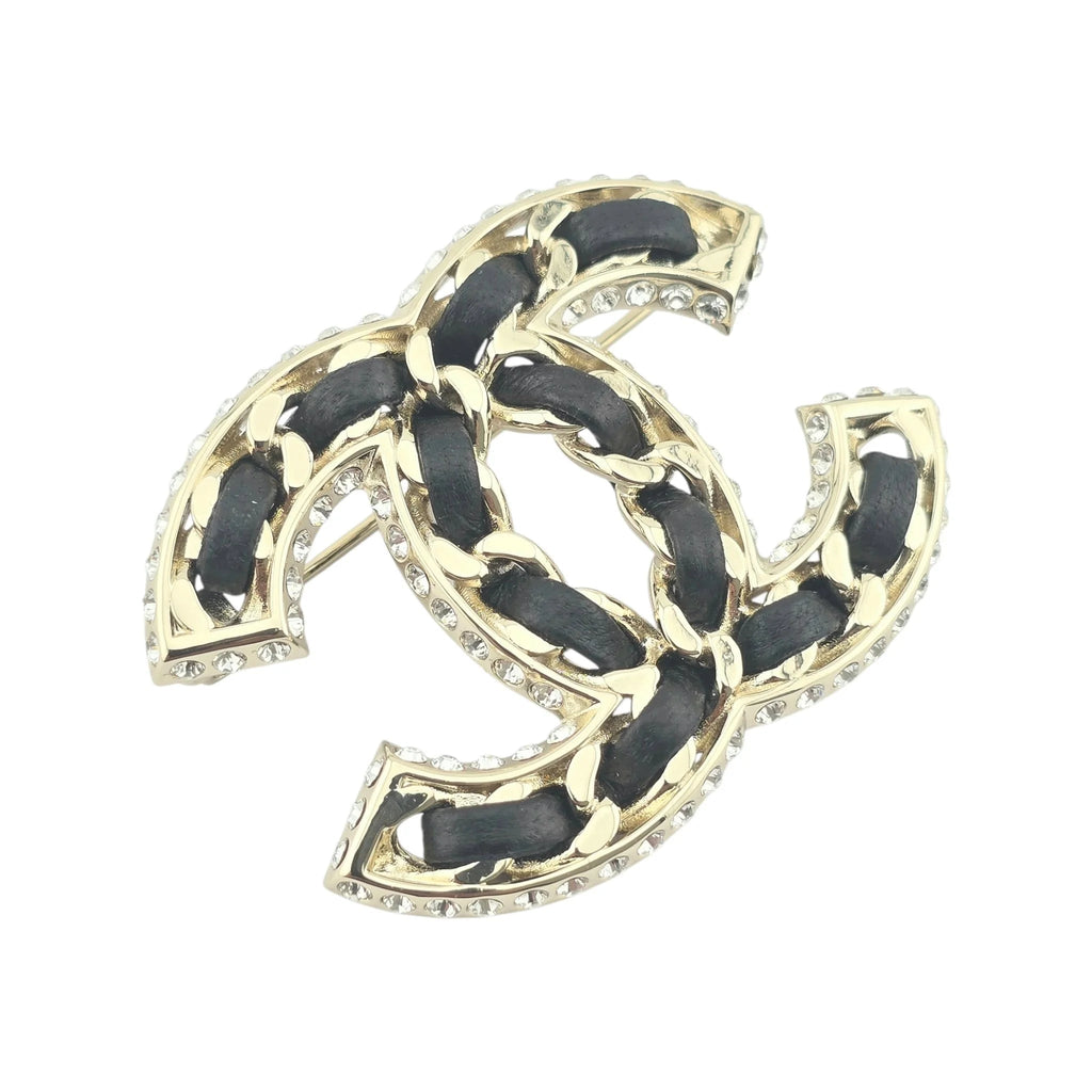 Chanel CC Crystal Leather Brooch 2023 CHANEL