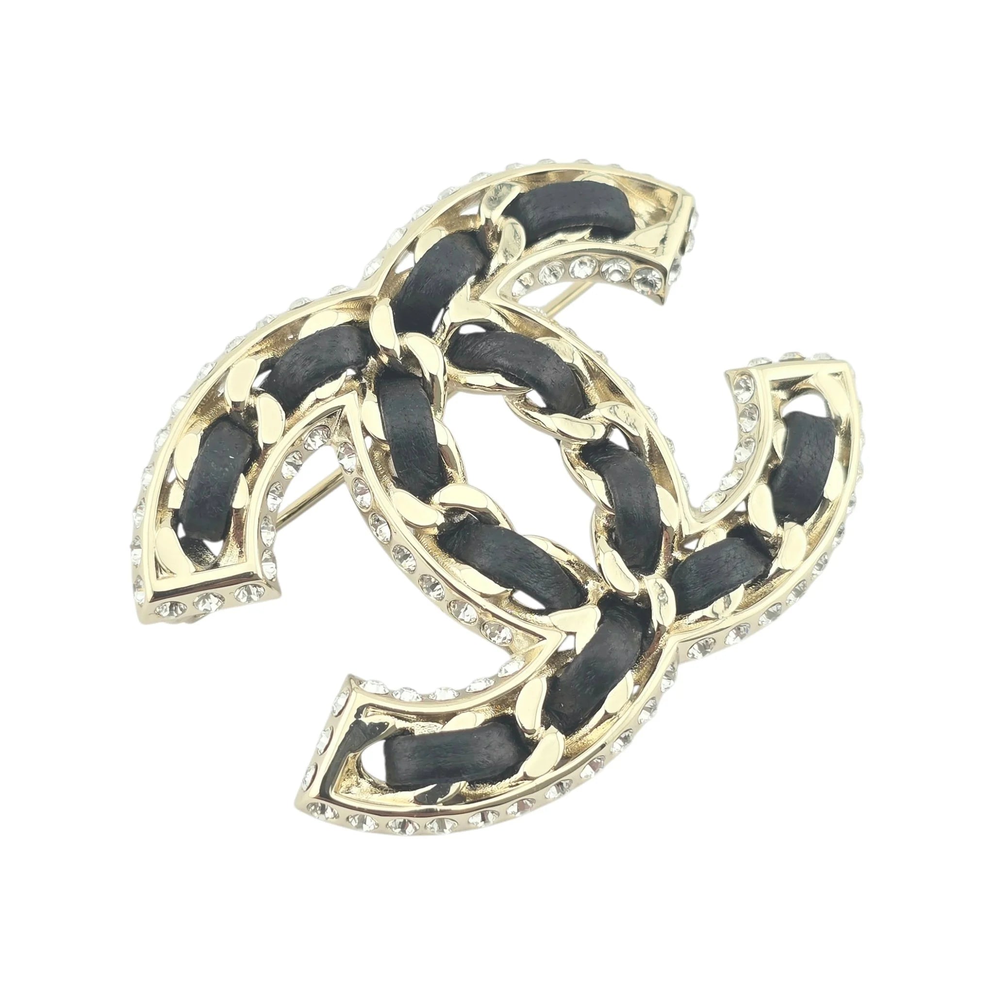 Chanel CC Crystal Leather Brooch 2023 CHANEL