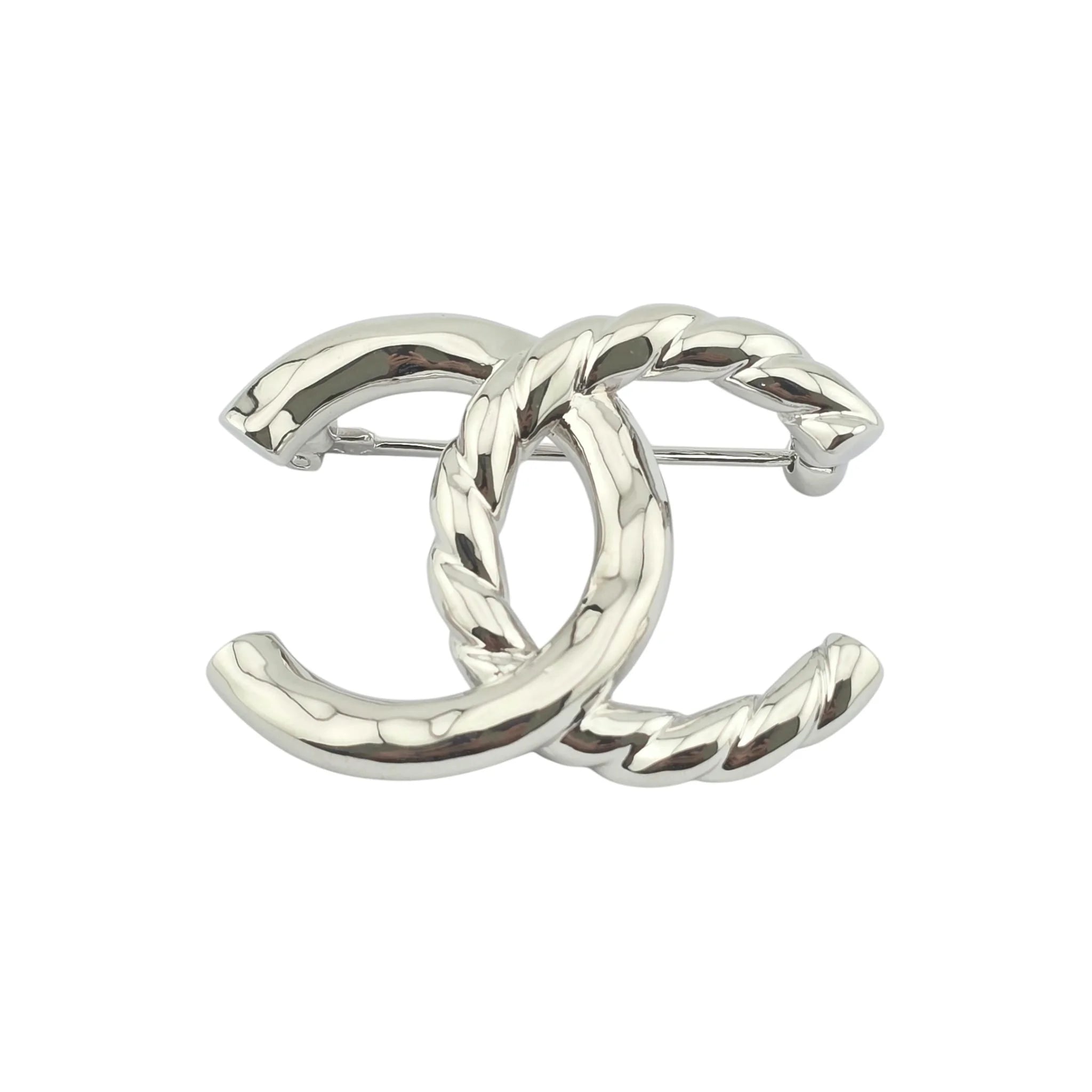 Chanel CC Silver Logo Brooch 2025 CHANEL