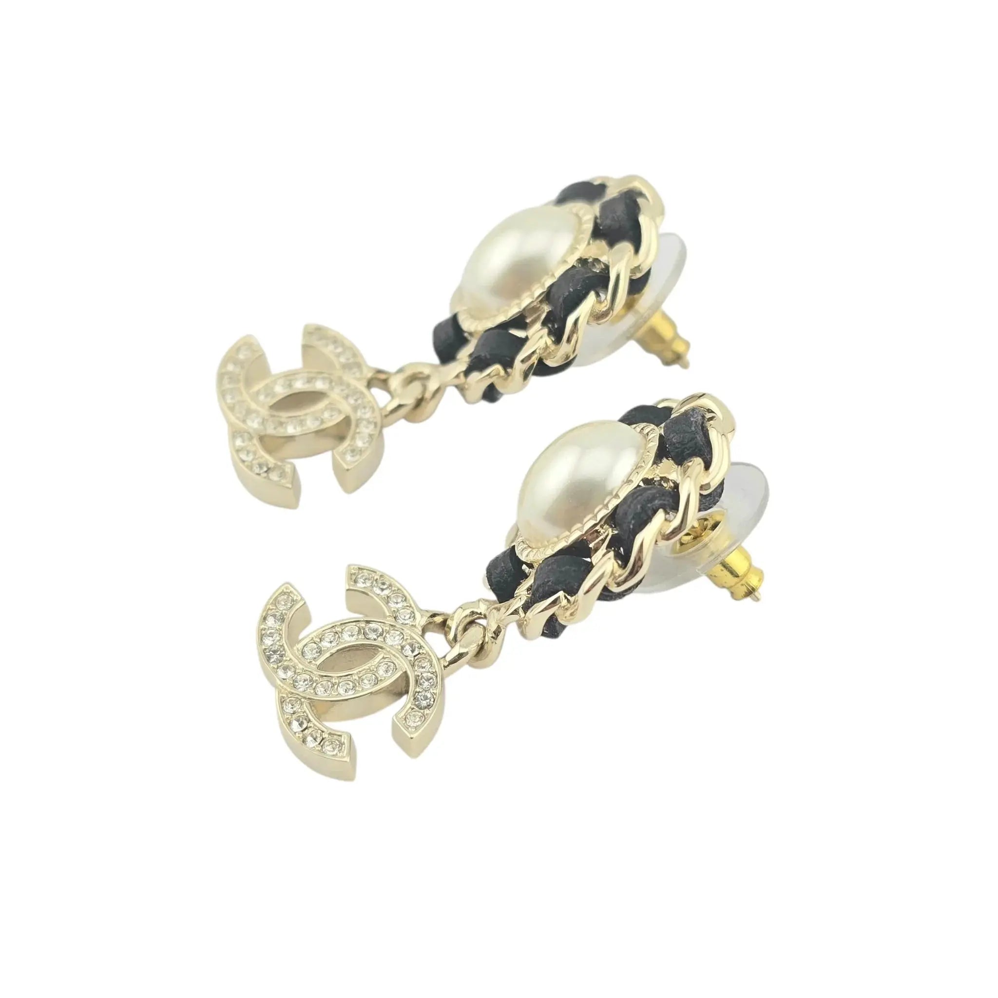 Chanel CC Faux Pearl Crystal Earrings 2021 CHANEL