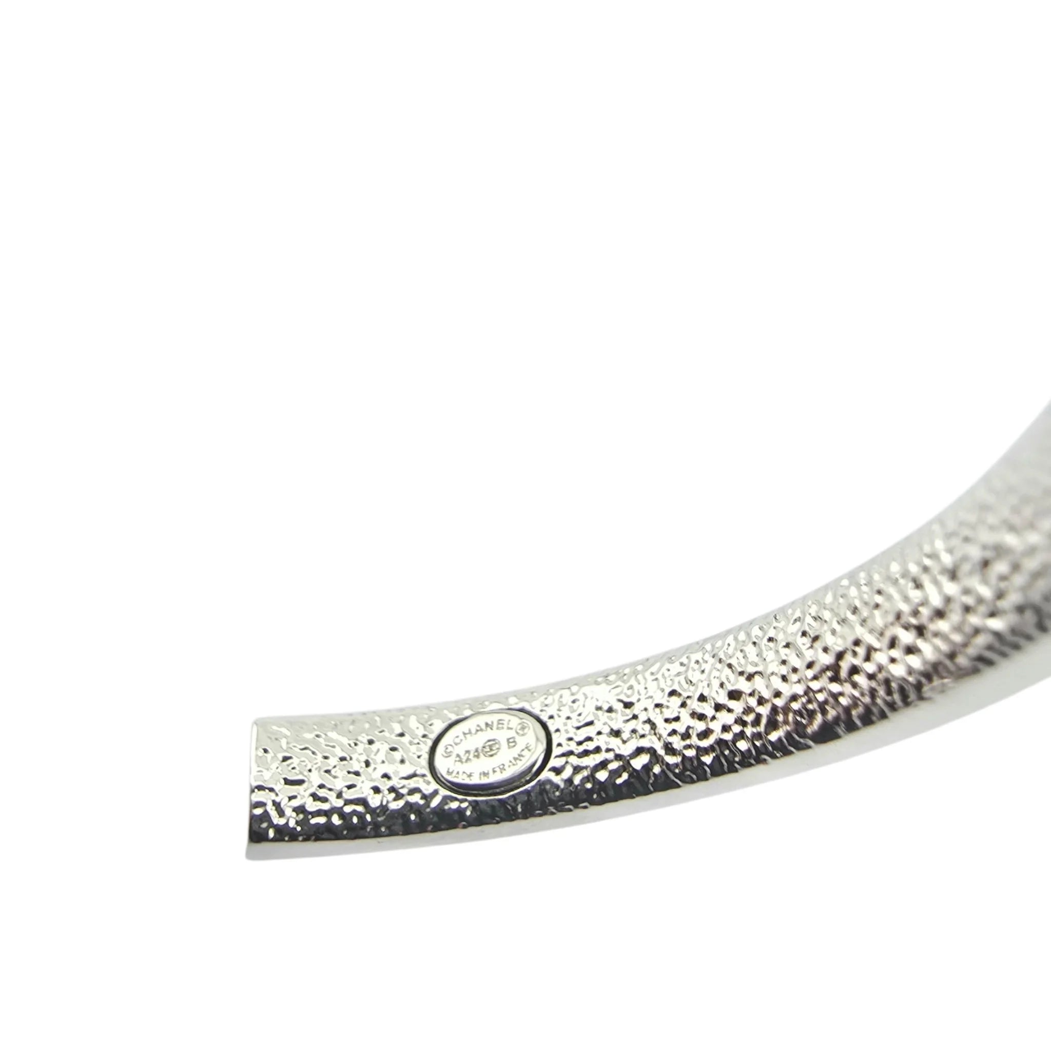 Chanel CC Silver Hoop Earrings 2024 CHANEL