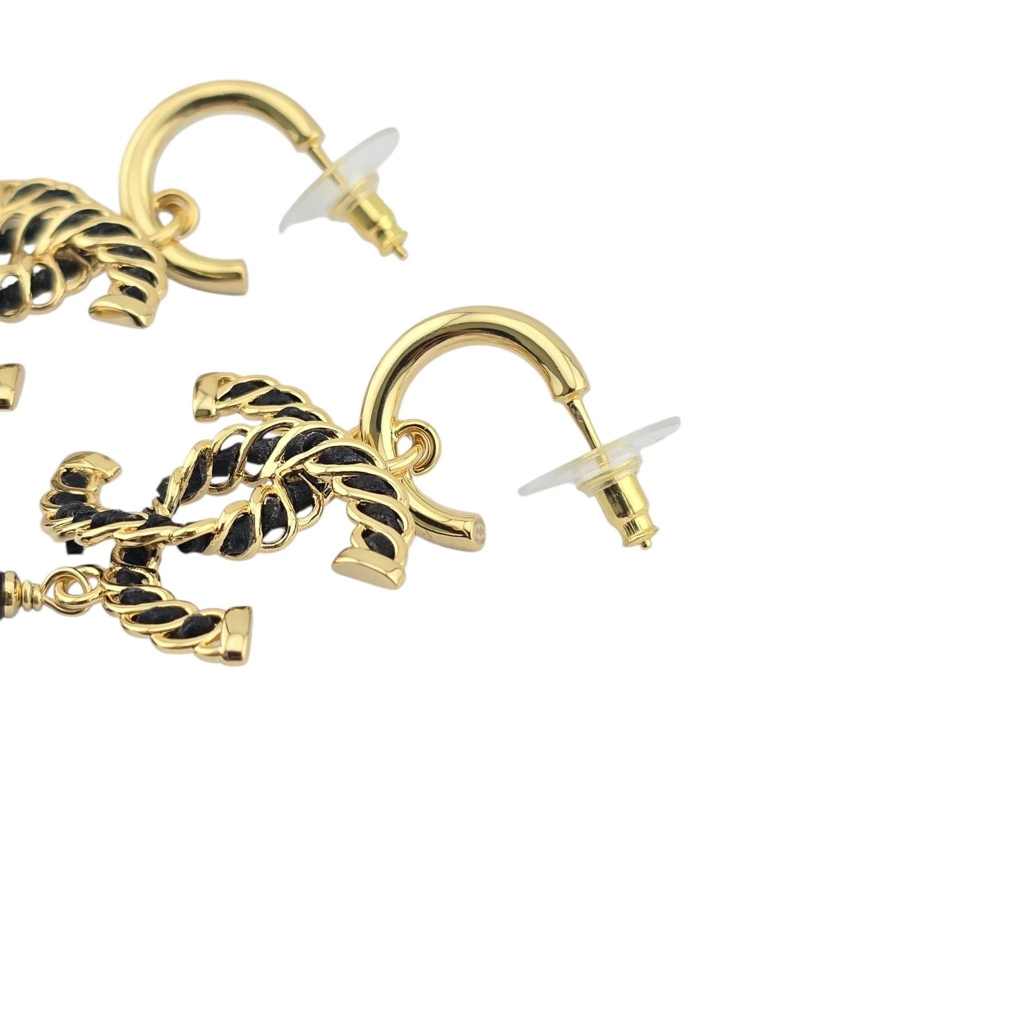 Chanel Resin & Leather CC Drop Earrings 2024 CHANEL