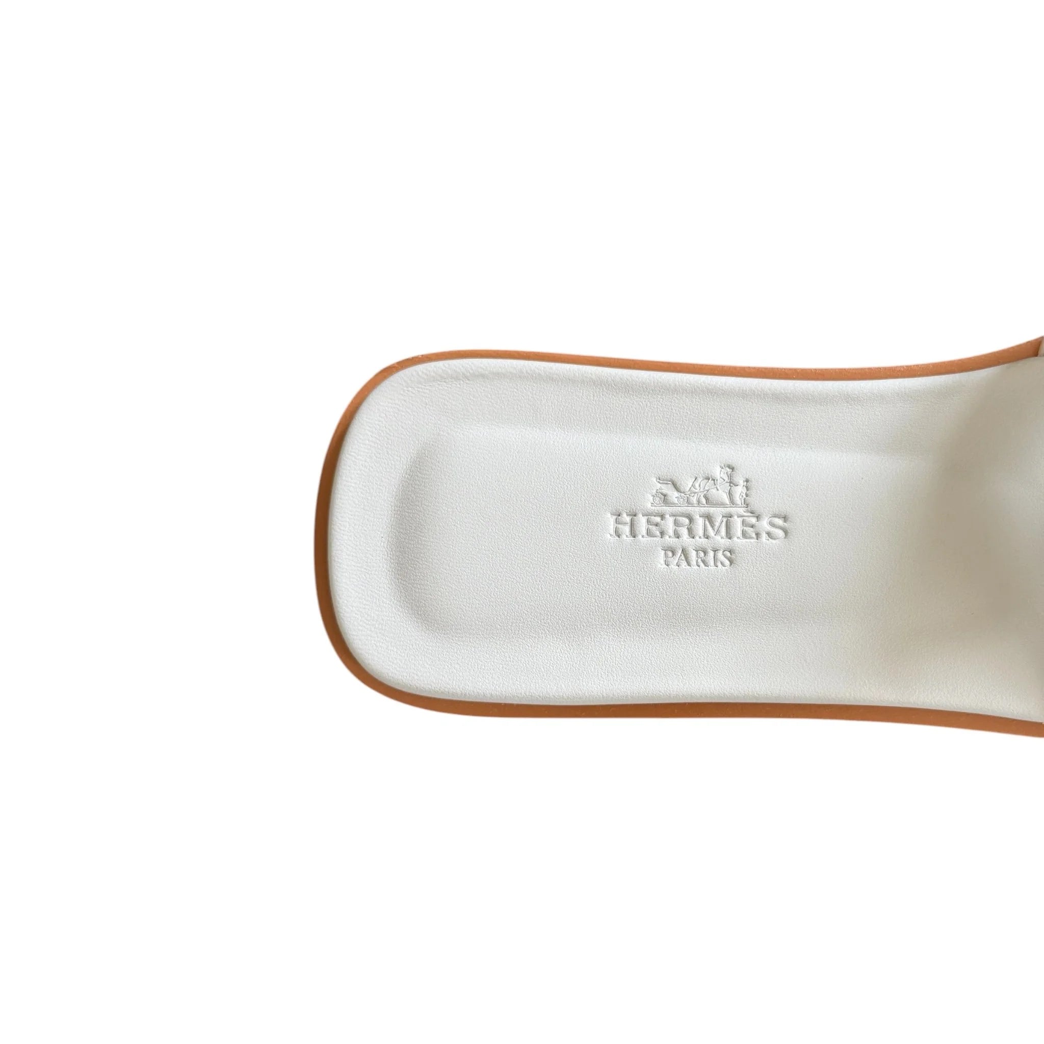 Hermes Oran Sandal White Blanc - 39 UK 6 HERMES
