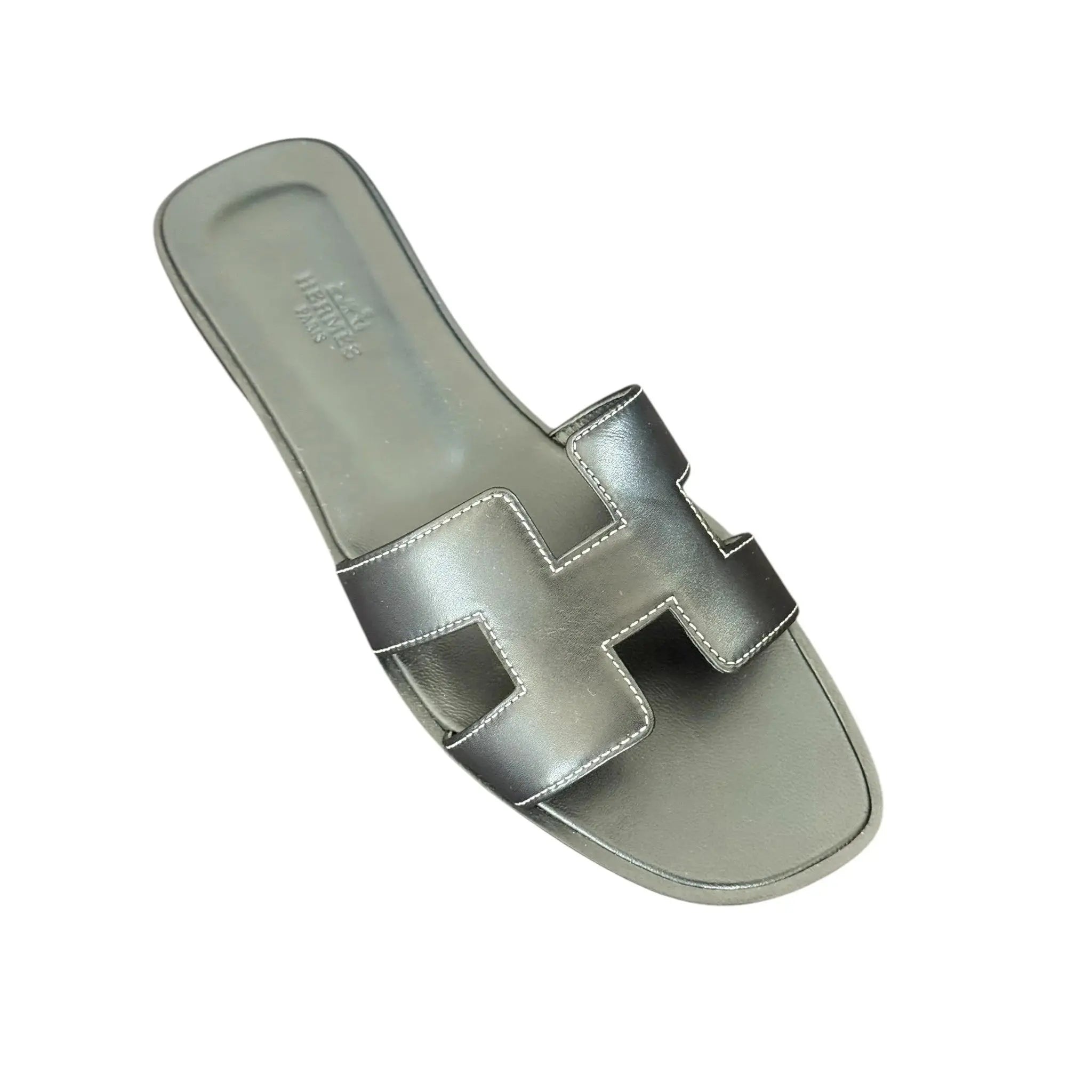 Hermes Oran Sandal Black Noir - 39 UK 6 HERMES