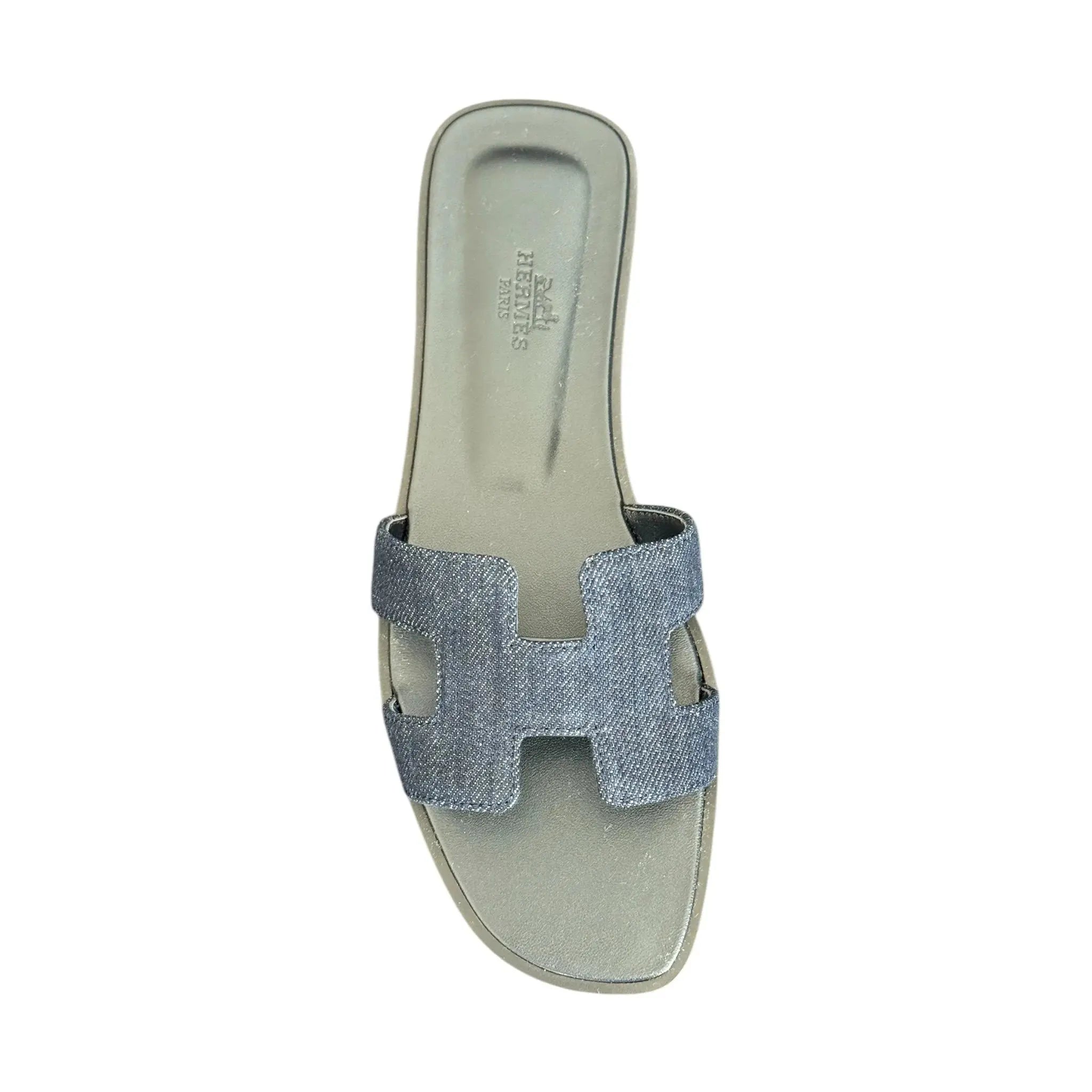 Hermes Oran Sandal Bleu Brut Denim 39 UK 6 HERMES