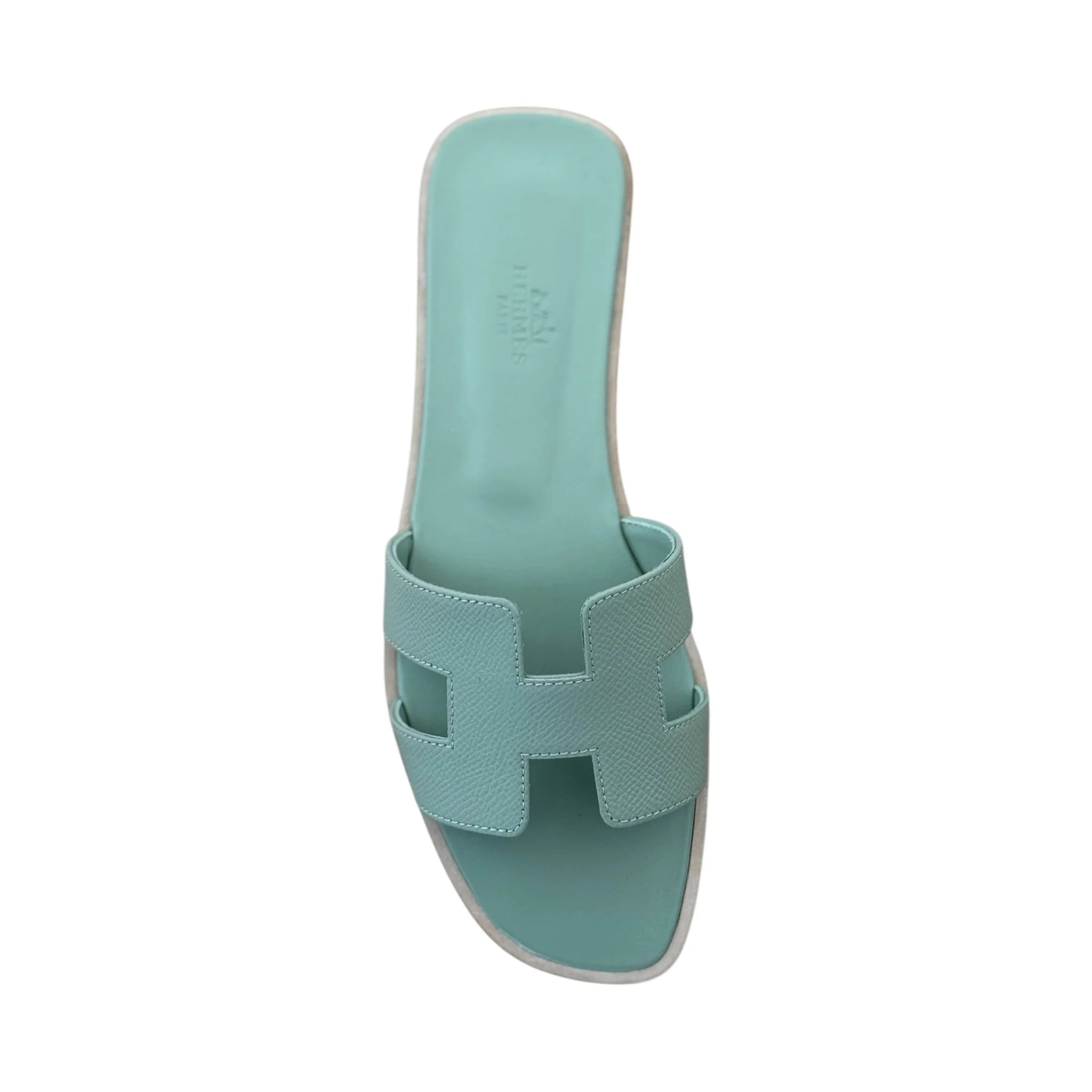 Hermes Oran Sandal Epsom Vert Jade Epsom 39 UK6 HERMES
