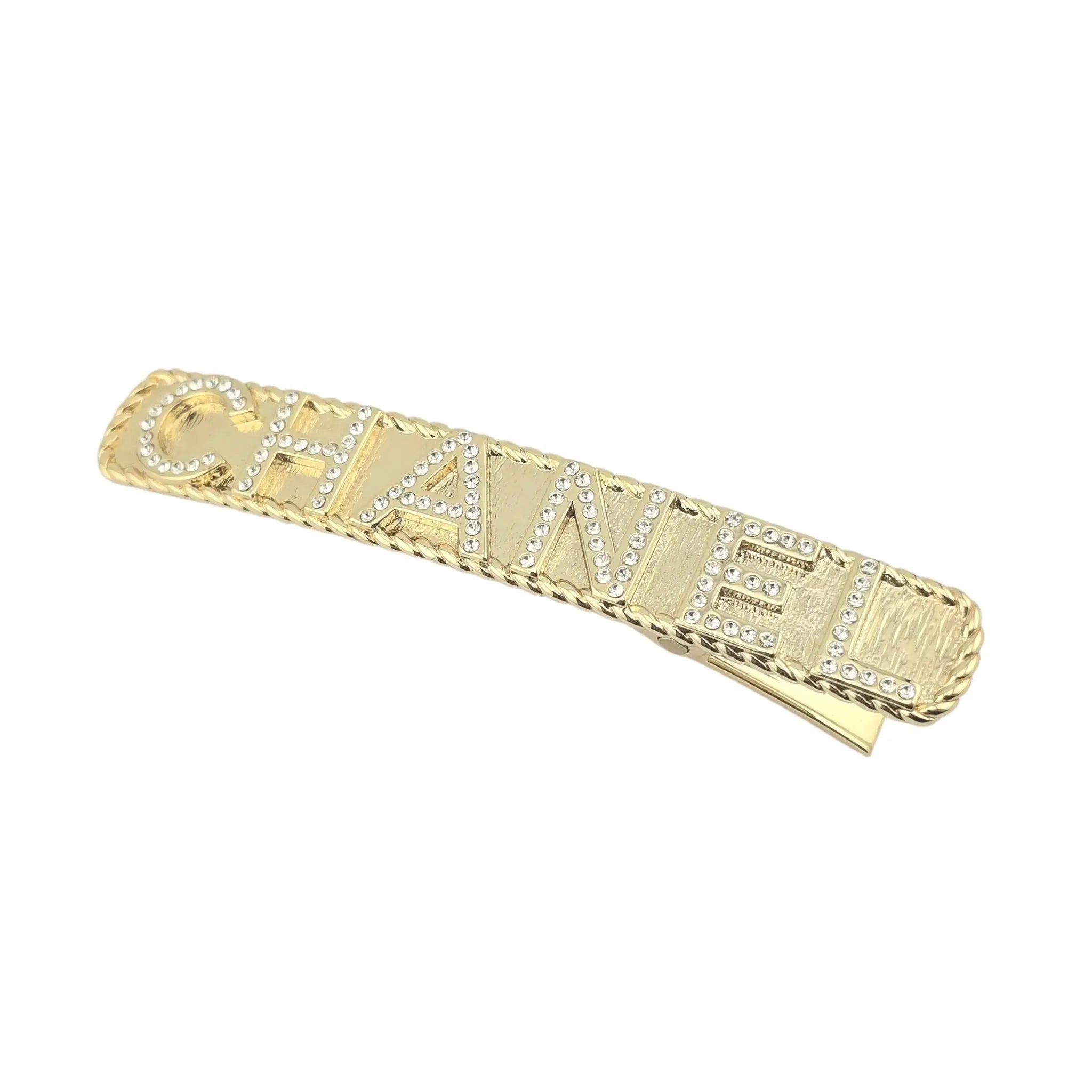 Chanel Strass Crystal Gold Hair Clip 2022 CHANEL