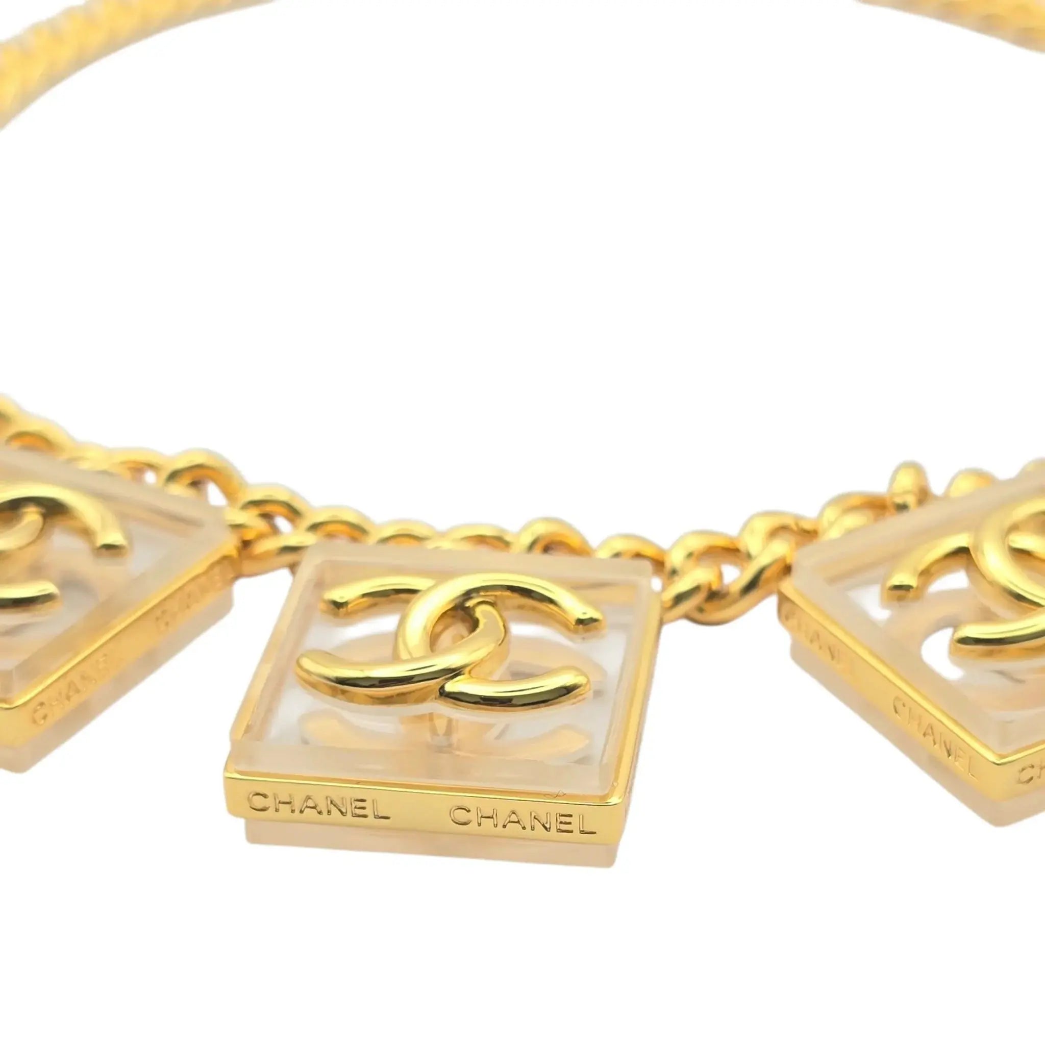 Chanel 2023 CC Transparent Pendant Necklace SS23 CHANEL