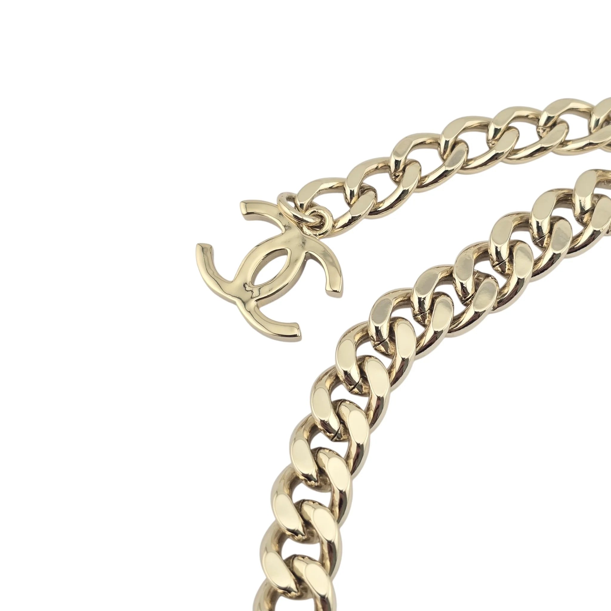 Chanel CC Logo Gold Metal Enamel Choker Necklace 2022 CHANEL