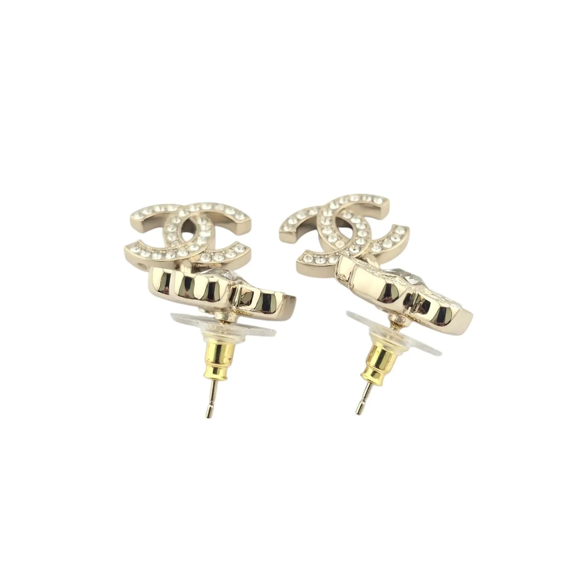 Chanel CC Gold Crystal Star Floral Drop Earrings 2025 CHANEL