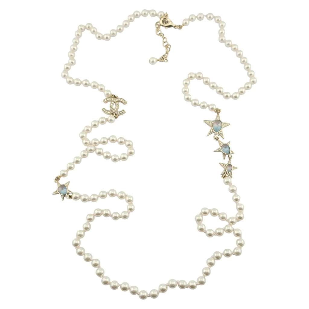 Chanel CC Long Faux Pearl Necklace 2023 CHANEL